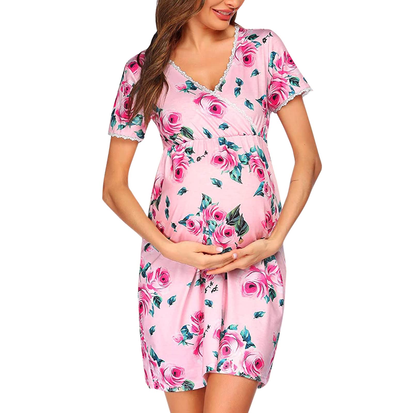 MAYW Women's Maternity Sleeveless High Waist Dress - Comfortable Pregnancy Dress for Baby Shower, Wedding, or Everyday Wear - Perfect for Special Occasions and Daily Maternity Fashion