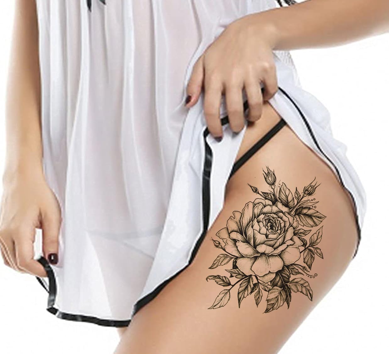 3D Temporary Tattoo Stickers for Men & Women - Waterproof Fake Tattoos with Flowers, Butterflies, Stars & Angel Designs (21x15cm) - Perfect for Parties, Halloween, Cosplay & Body Art