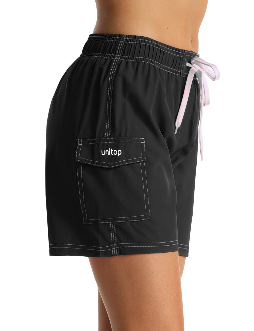 Unitop Women's Quick Dry Bathing Boardshorts Swim Shorts with Lining - Perfect for Swimming, Beach Vacation & Water Sports