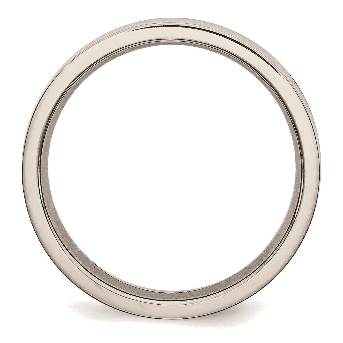 Bonyak 5mm Polished Stainless Steel Flat Band Ring for Women & Men - Size 8 - Durable Wedding Band, Anniversary Gift, Everyday Jewelry for Work & Special Occasions