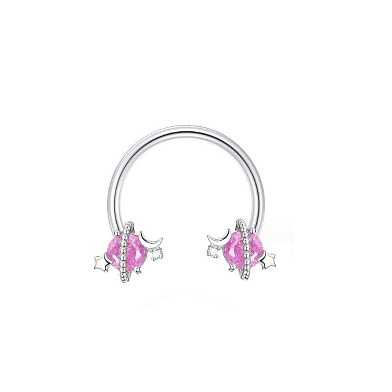 16G Surgical Steel Heart Horseshoe Circular Barbell - Body Jewelry for Cartilage, Lip, Nose Piercing | Perfect for Everyday Wear, Parties & Alternative Fashion | B2017