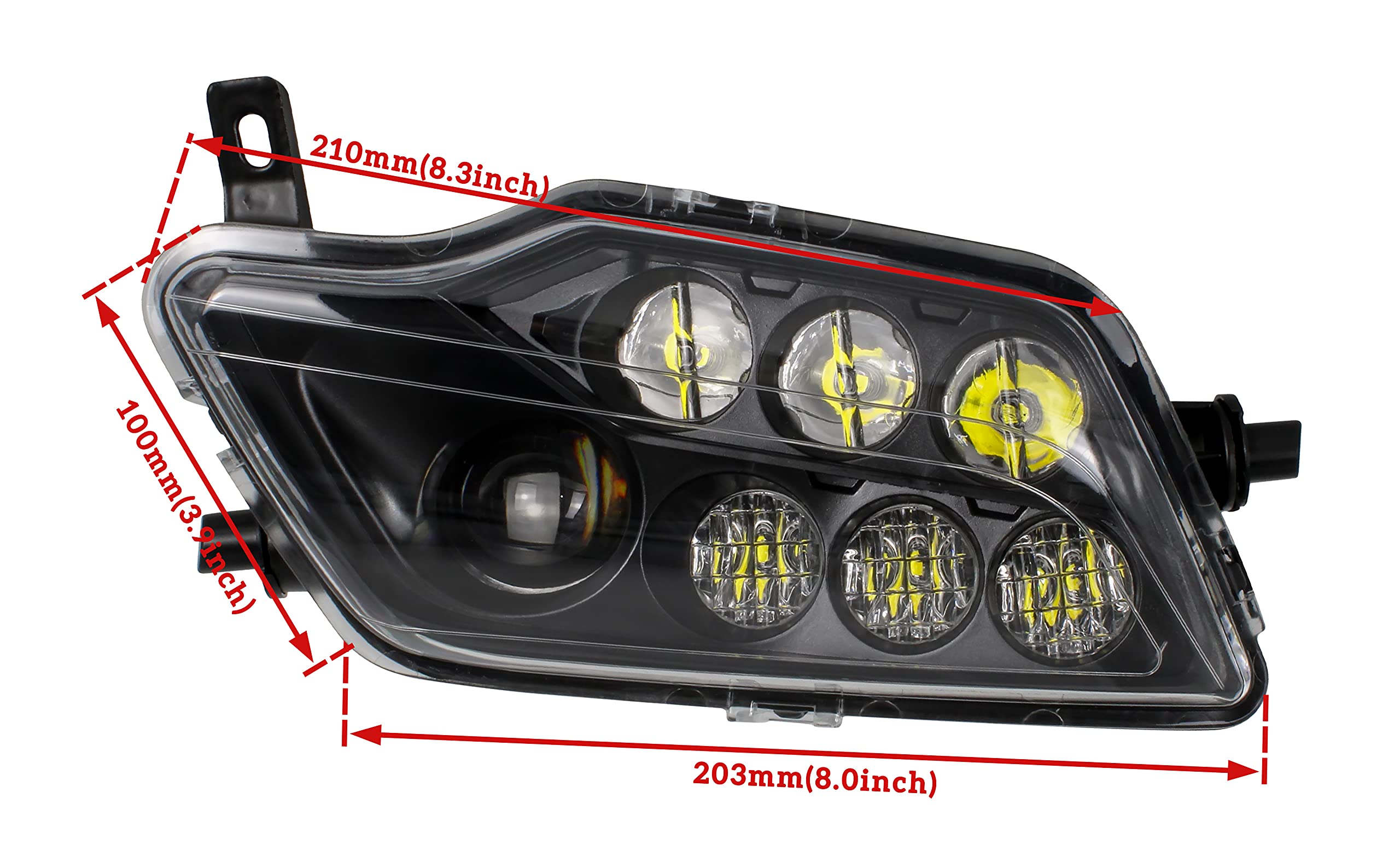SAUTVS LED Headlight Assembly for Honda Pioneer 1000 700 / Talon / Rancher 420 / Foreman 500 / Rubicon - High & Low Beam Replacement Headlights (2-Piece Set) - Perfect for Off-Roading, Night Riding & Trail Adventures