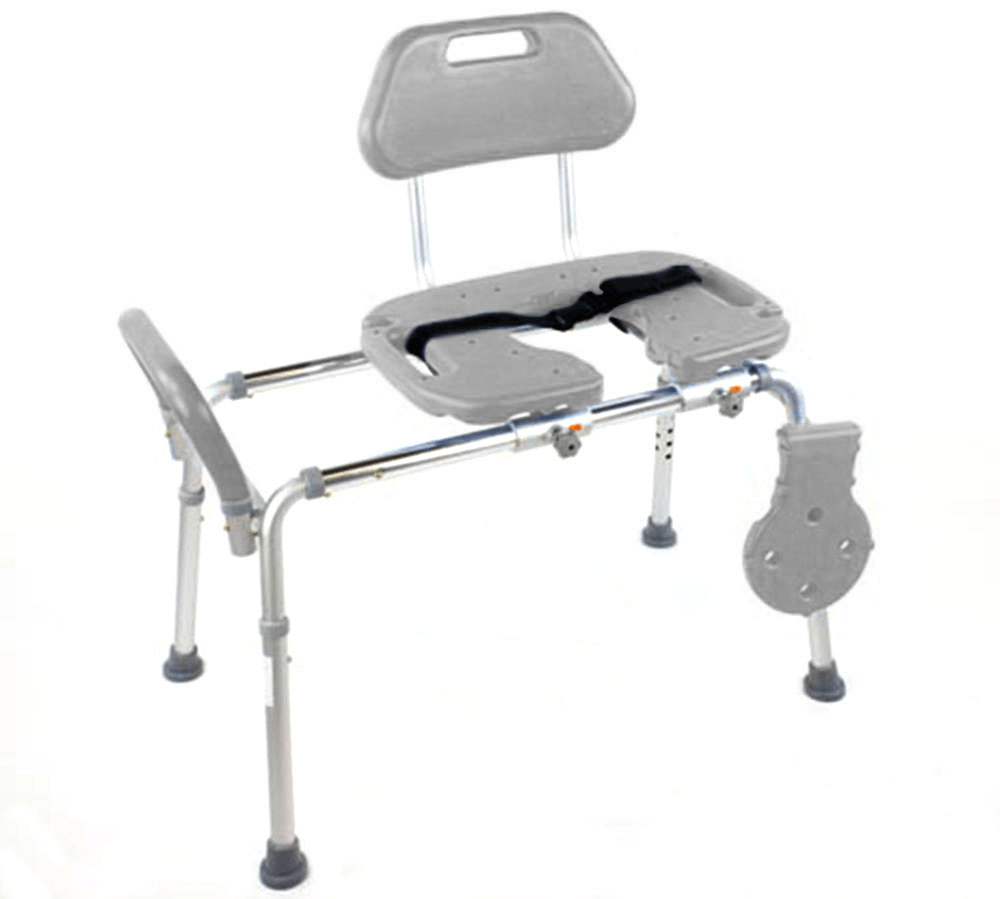 HydroGlyde Premium Sliding Bath Transfer Bench with Cutout - Safe Shower Chair for Elderly & Disabled - Non-Slip Mobility Aid for Bathroom Safety & Independence (Ideal for Post-Surgery Recovery & Home Care)