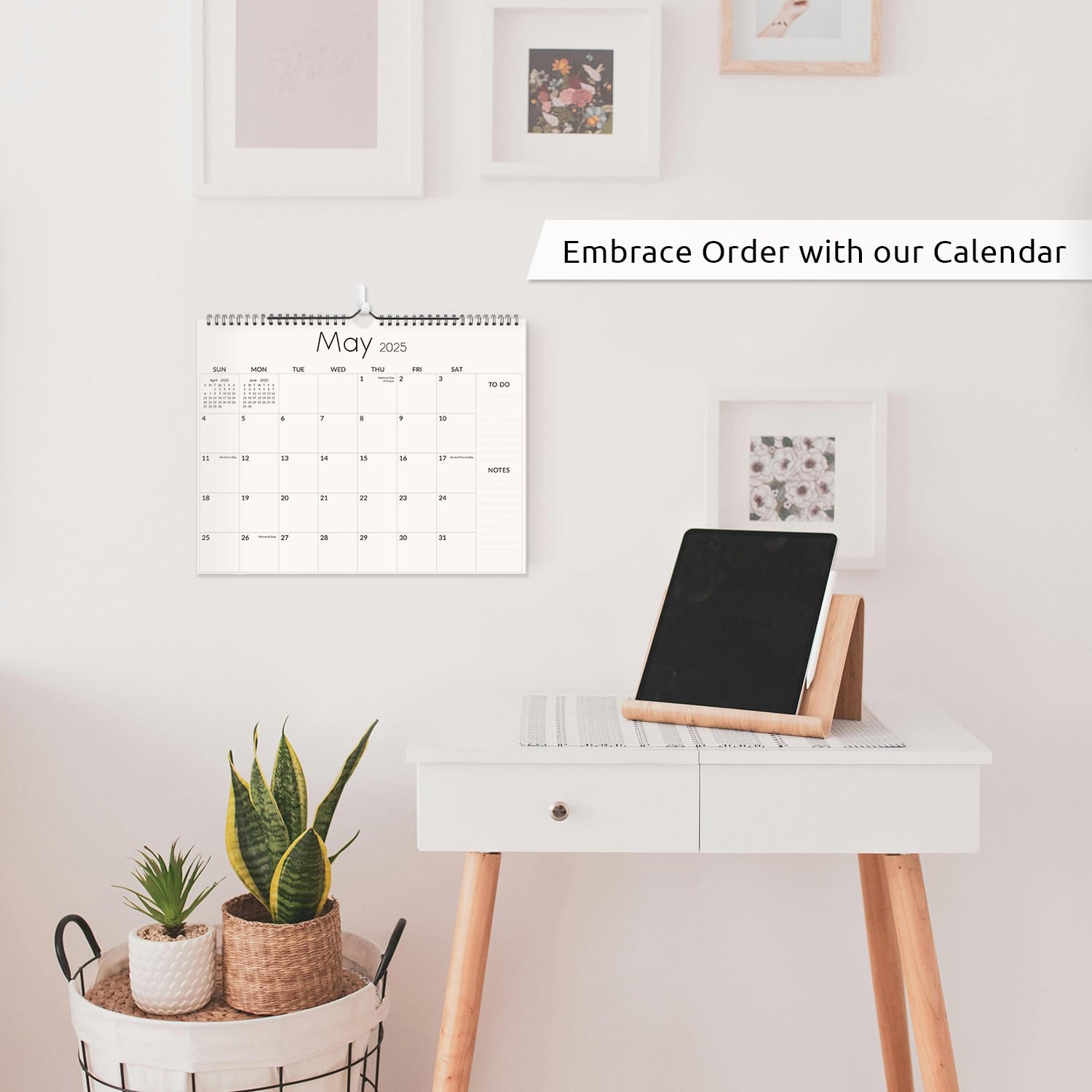 SKYDUE 2025-2026 Wall Calendar - 18 Month Planner from January 2025 to June 2026 with Bonus Stickers, 14.5