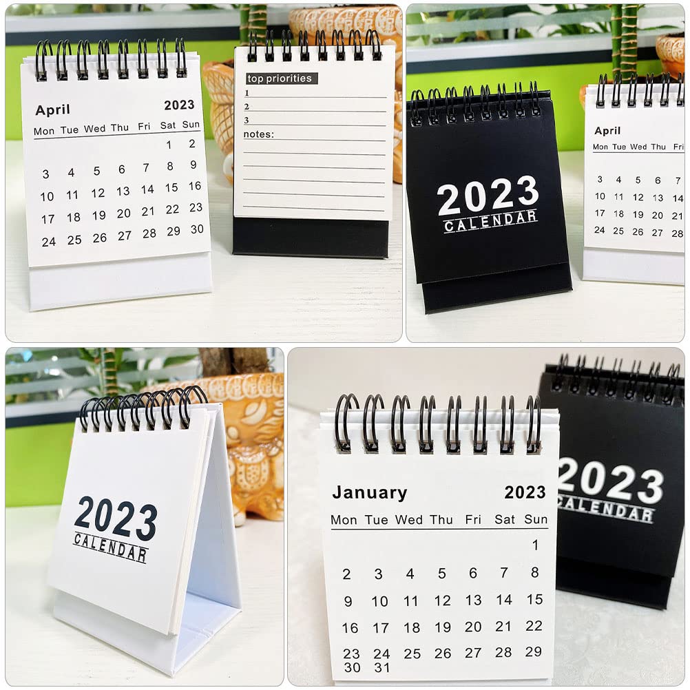 TOYANDONA 2023 Mini Desk & Wall Calendar - Standing Flip Planner for Daily Scheduling & Organization (White) | Perfect for Home, Office & School Planning