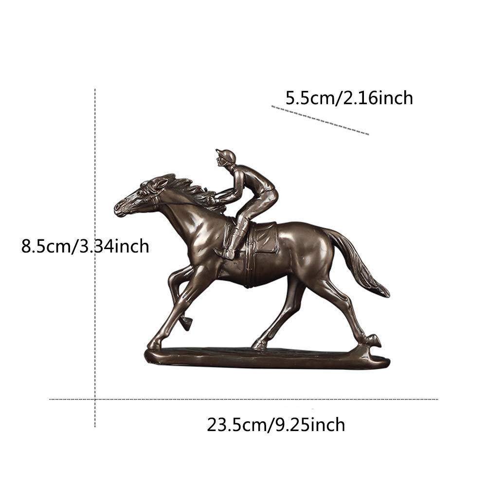 Premium Horse Racing Jockey Statue - Handcrafted Steeplechaser Figurine Sculpture for Home Decor, Birthday & Anniversary Gift - Perfect for Equestrian Enthusiasts & Race Day Decorations