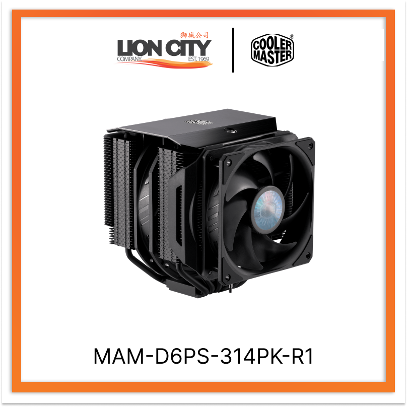 Cooler Master MAM D6PS 314PK R1 CM MA624 Stealth CPU Cooler - High Performance Air Cooler for Intel/AMD CPUs, Quiet 120mm Fan, 5-Year Warranty - Perfect for Gaming PCs, Workstations & Overclocking