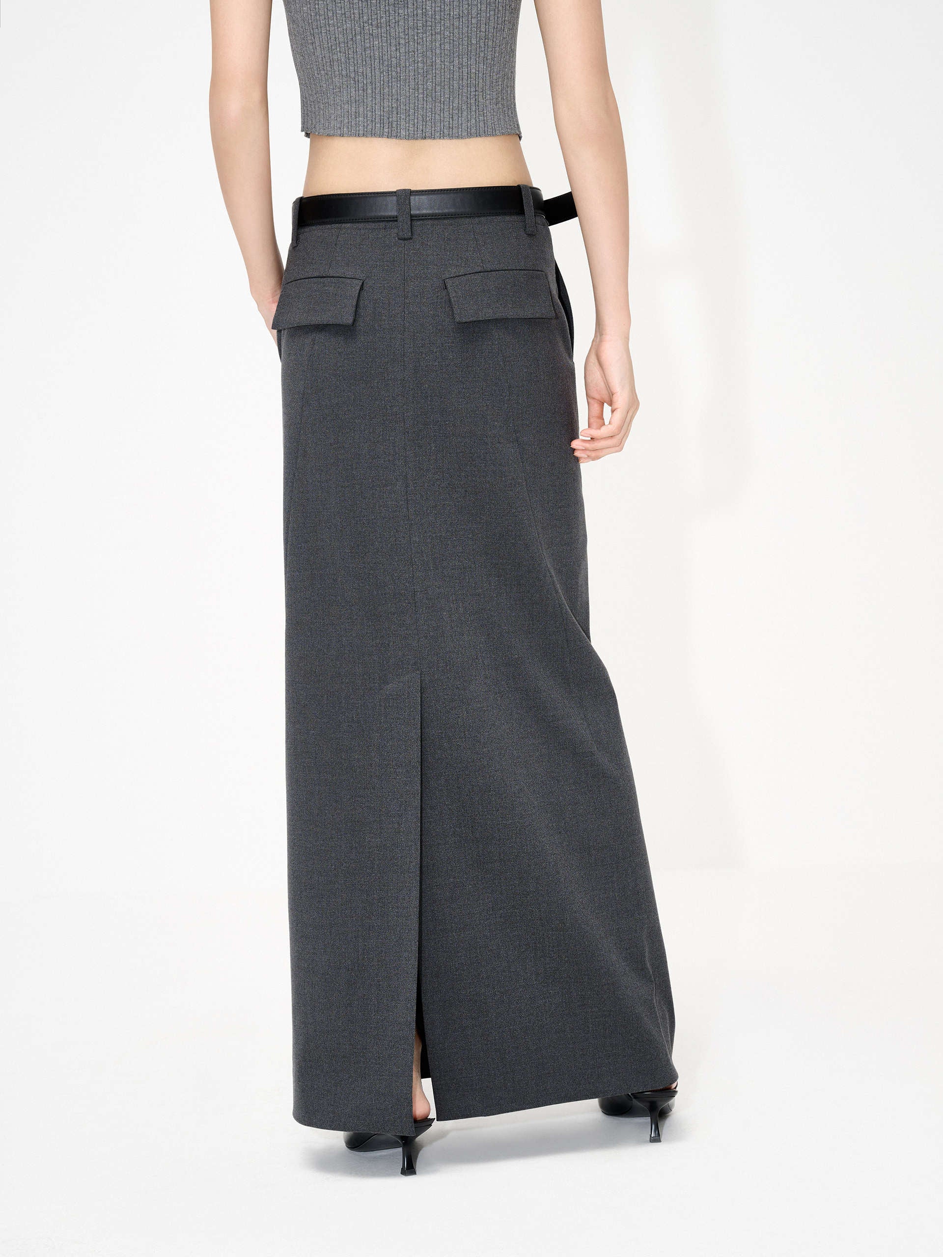 Elegant High Slit Maxi Skirt for Women - Flowy Long Evening Dress with Back Slit | Perfect for Parties, Weddings & Beach Vacations