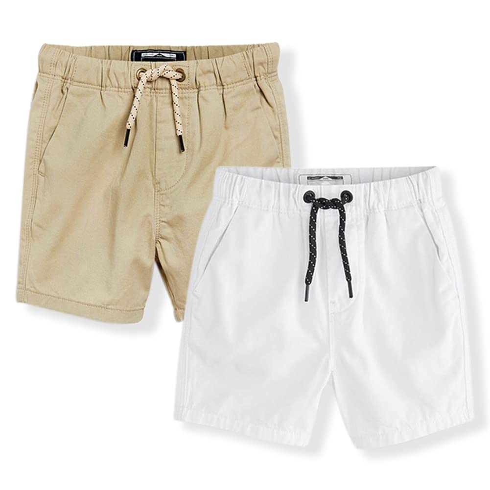 ACESTAR Toddler Boys Summer Shorts - Cotton Drawstring Jogger for Active Play