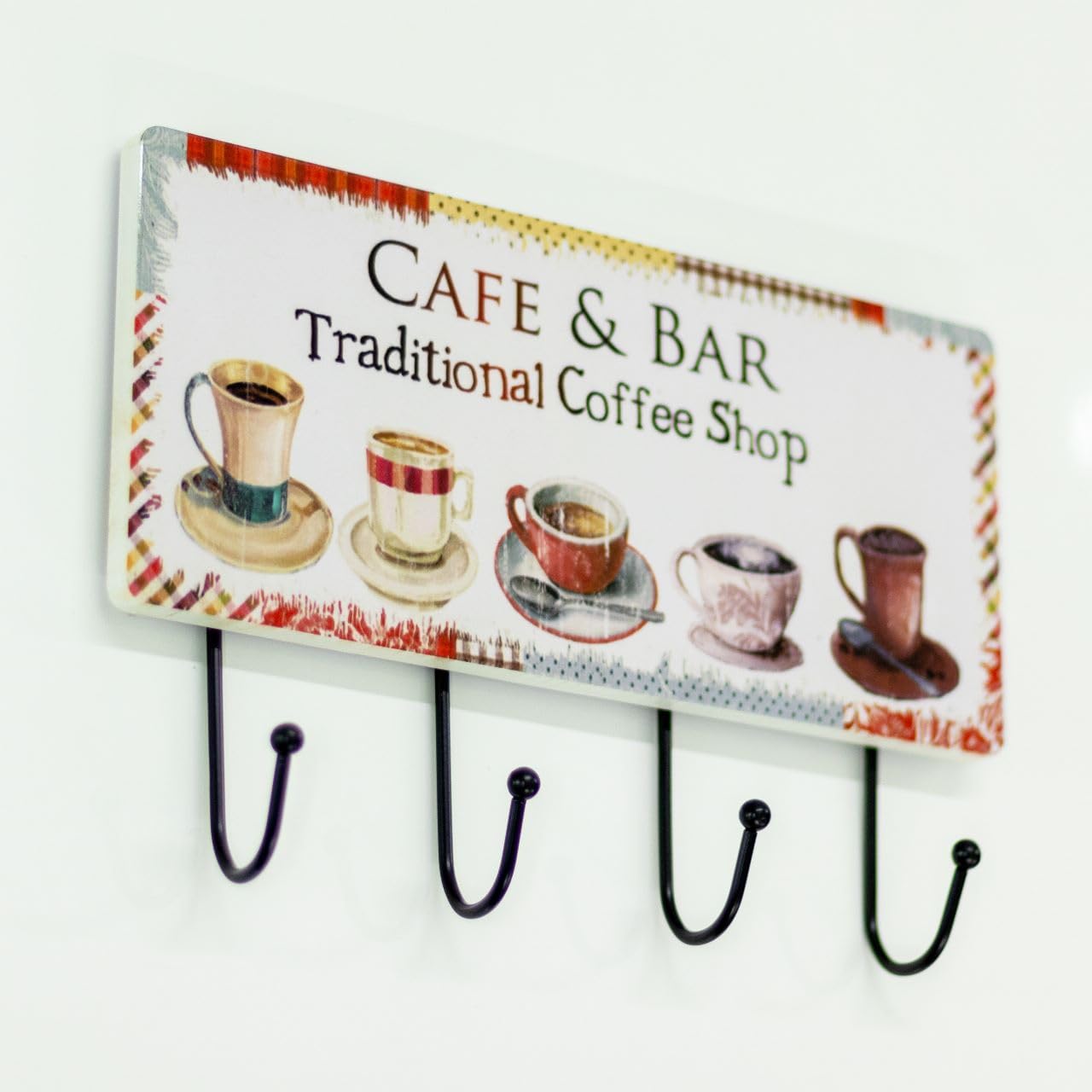 Bluebird Lifestyle Rustic Kitchen Organizer - Multi-Functional 4-Hook Wall Mount Holder for Utensils, Towels & Decor | Farmhouse Style Home Accessories for Kitchen, Bathroom & Entryway Organization