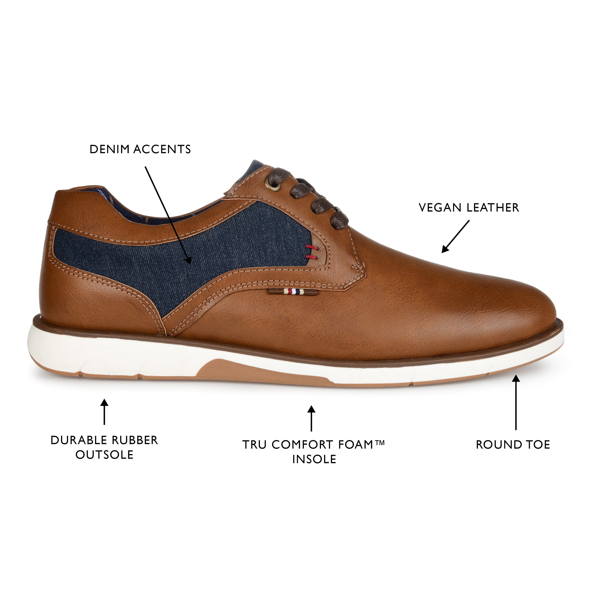 Vance Co. Men's Oxford Dress Shoes - Classic Comfortable Business Casual & Formal Footwear for Office, Wedding & Special Occasions