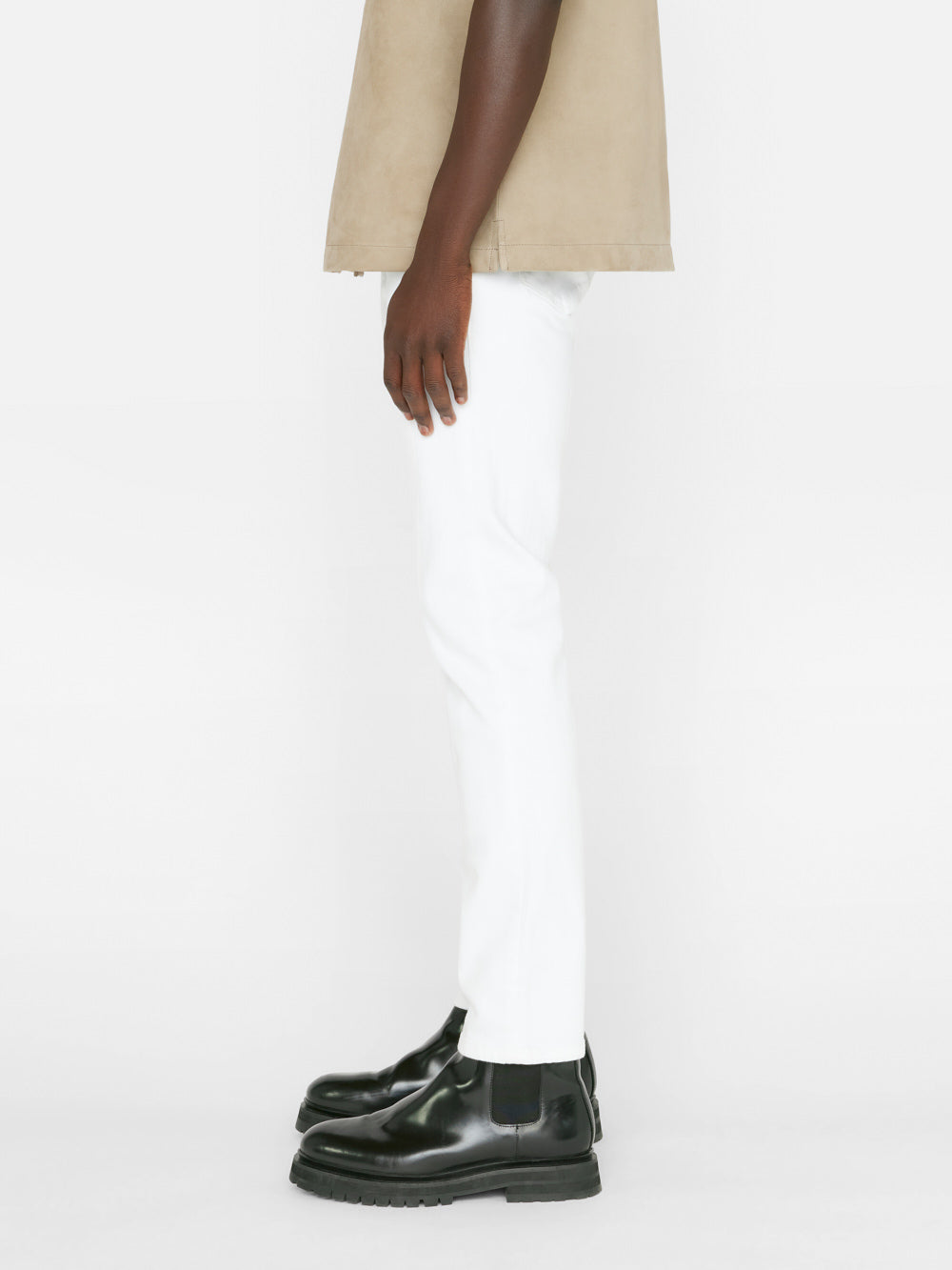 L'Homme Slim Crop Blanc - Men's Slim Fit Crop Top for Casual & Streetwear Outfits | Perfect for Summer & Layering