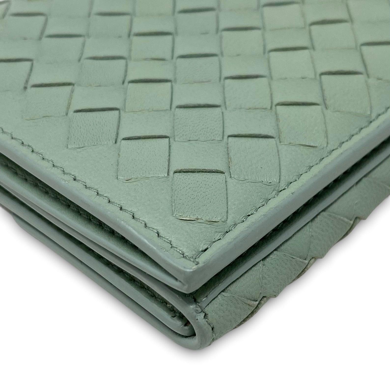 Bottega Veneta Green Nappa Intrecciato Long Leather Wallet for Women - Luxury Slim Card Holder & Cash Organizer - Perfect for Everyday Use and Travel
