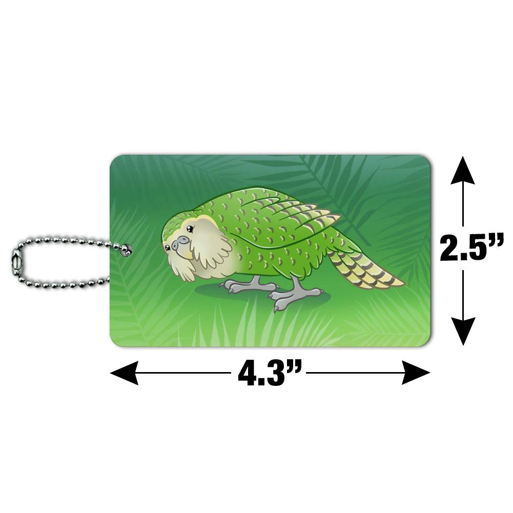 Kakapo Flightless Parrot Owl Luggage Tag - Durable Suitcase ID Card for Carry-On Bags - Perfect for Travel, Backpacks & Suitcases