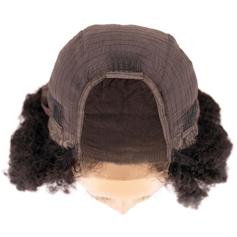 Afro Kinky Curly 4x4 Transparent Lace Closure Wig 100% Human Hair - Natural Look for Everyday Wear & Special Occasions