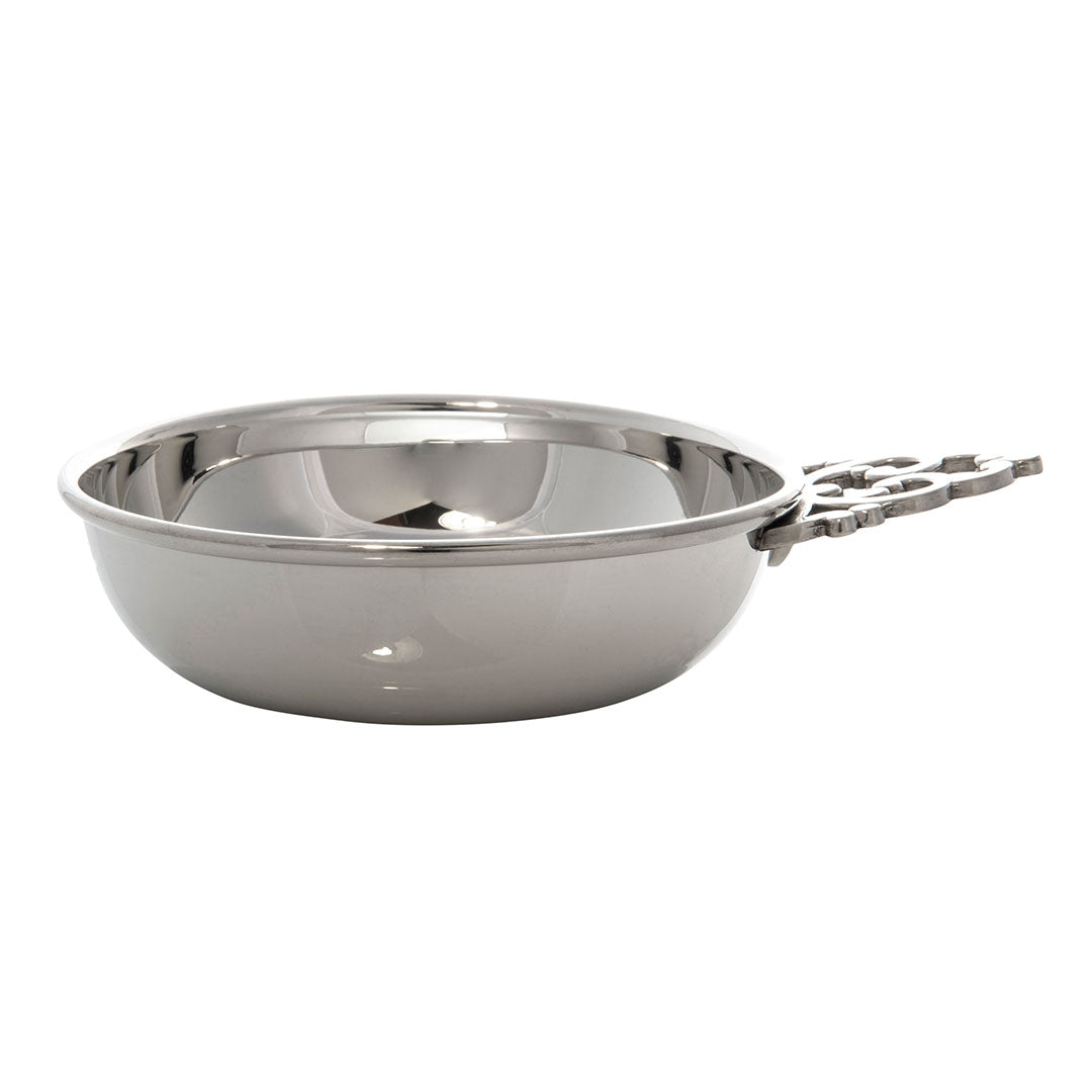 Antique Pewter Baby Porringer - Handcrafted Solid Pewter Bowl for Infants & Toddlers - Perfect for First Foods, Baby Showers & Nursery Decor