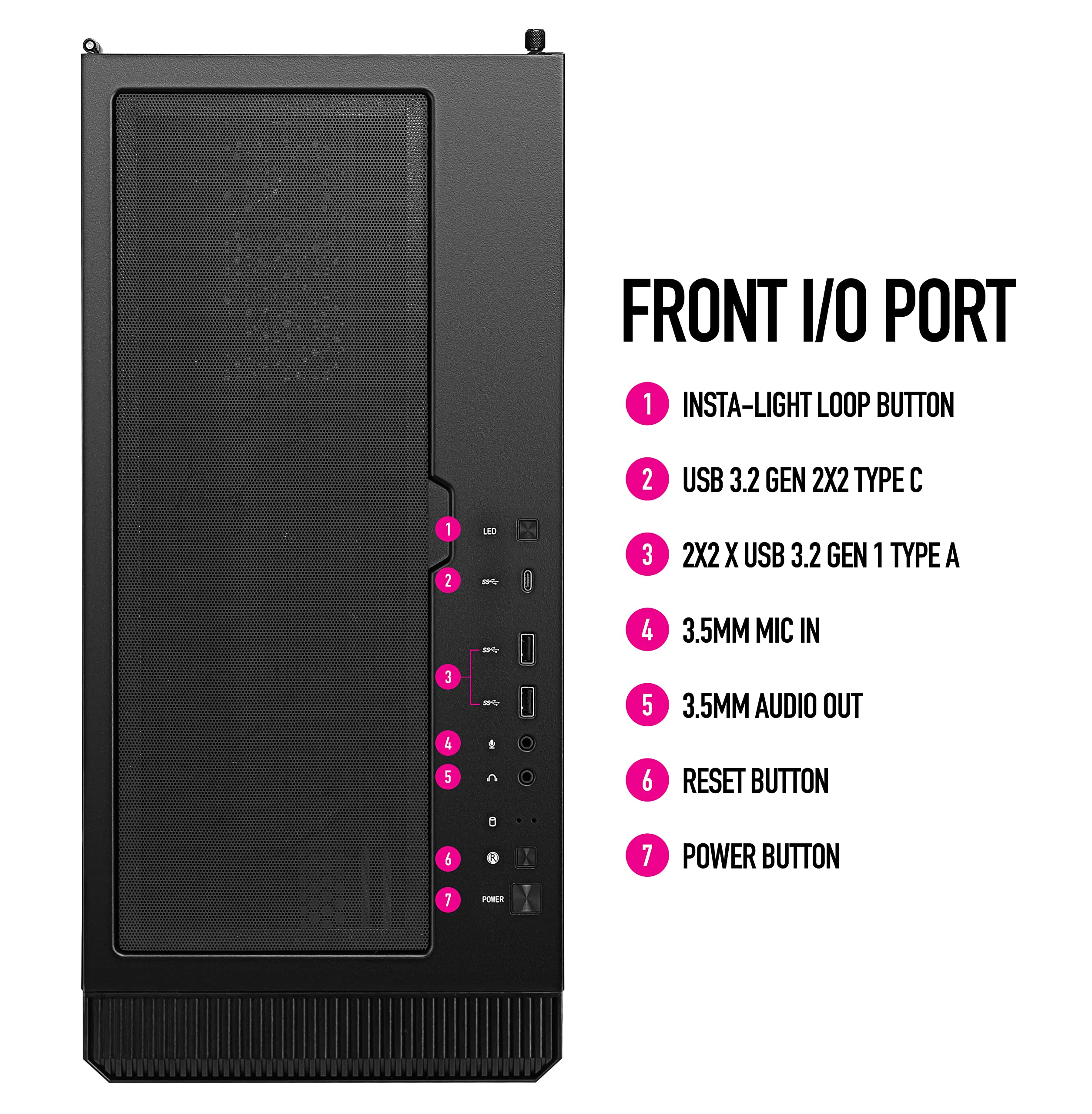 MSI MPG Velox 100R Mid-Tower Gaming PC Case with Tempered Glass Side Panel - 4 x 120mm ARGB Fans, 360mm Liquid Cooling Support, Mesh Front Panel for Optimal Airflow - Perfect for High-Performance Gaming Rigs and Custom PC Builds