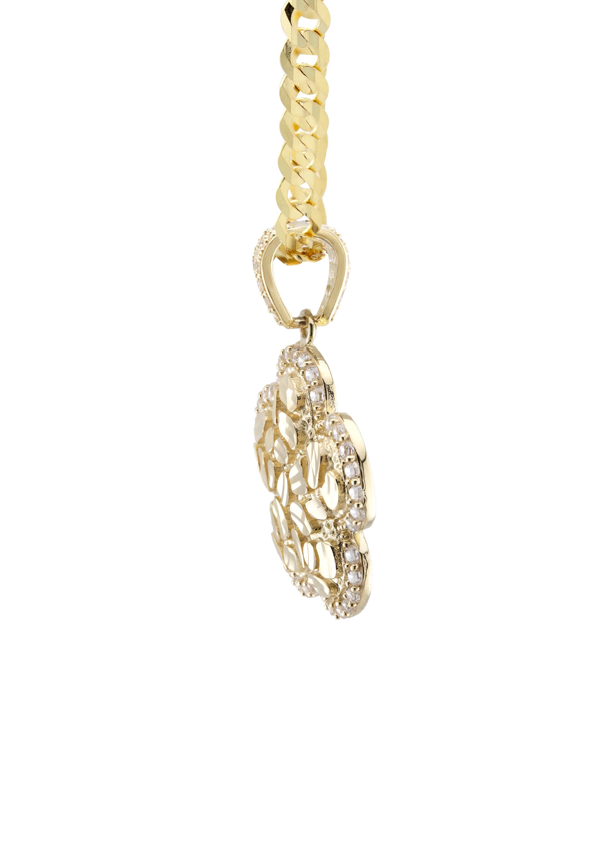 10K Yellow Gold Nugget Necklace for Women - 3 Grams Solid Gold Chunky Chain Pendant - Perfect for Gifts, Anniversary, Birthday & Everyday Jewelry