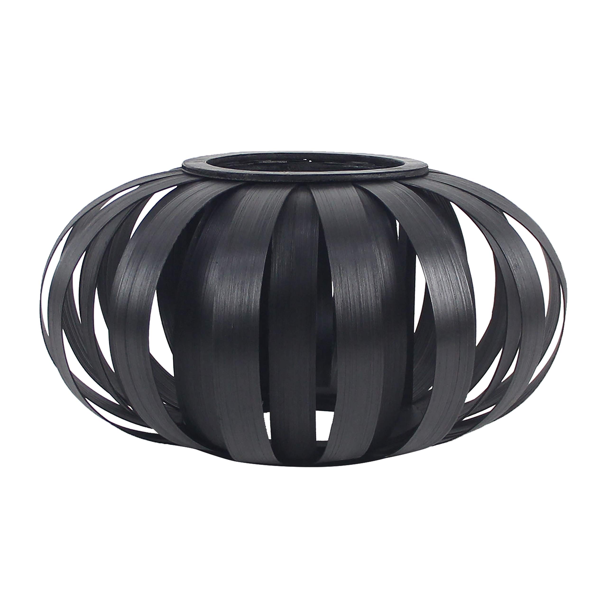 A&B Home Black Bamboo Lantern - Modern Contemporary Style for Indoor/Outdoor Decor, Patio, Garden, and Party Lighting