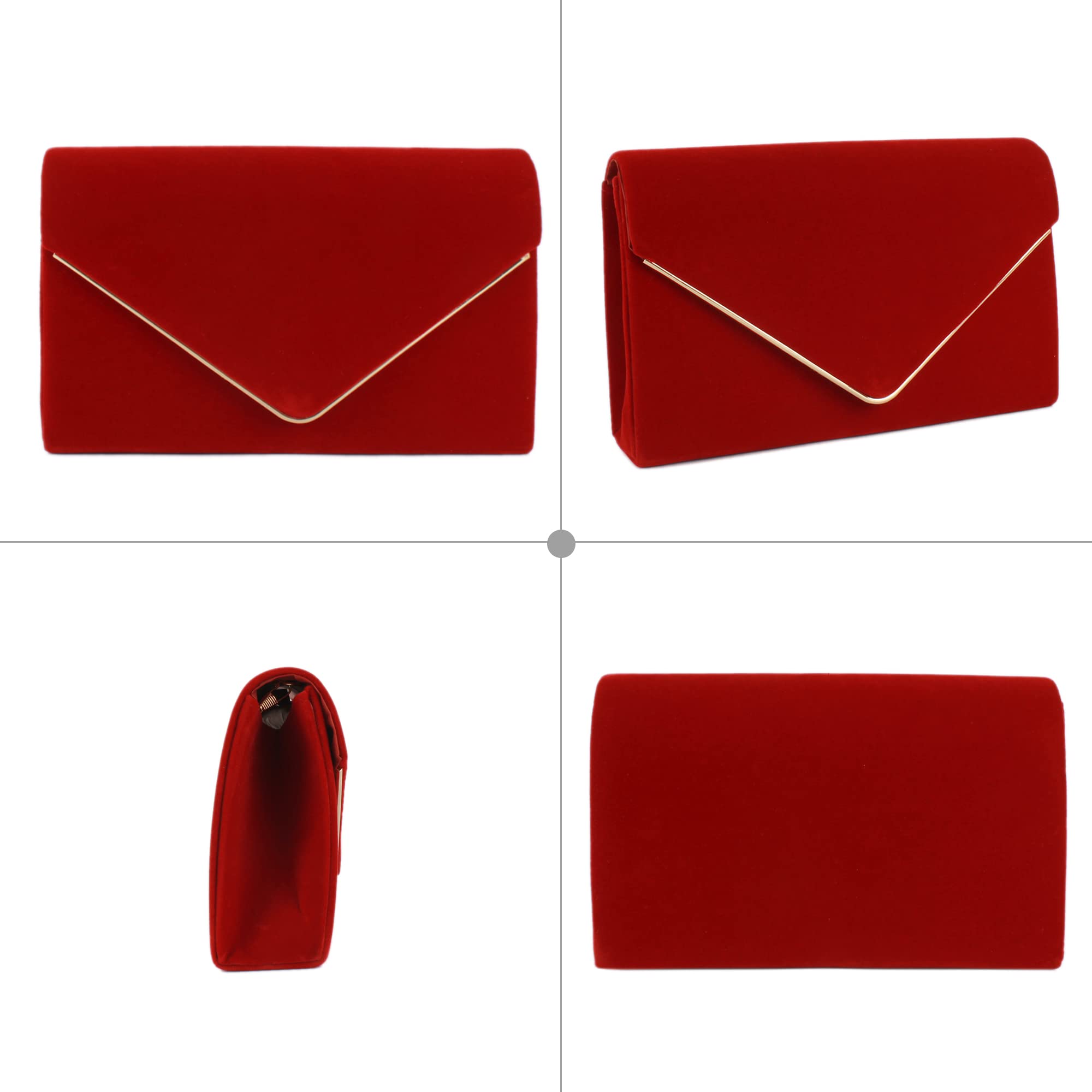 Aisi Women's Velvet Handbag - Elegant Envelope Evening Clutch with Chain Strap, Crossbody Purse for Party, Wedding & Bridal Events | Perfect for Night Out, Date Night & Special Occasions