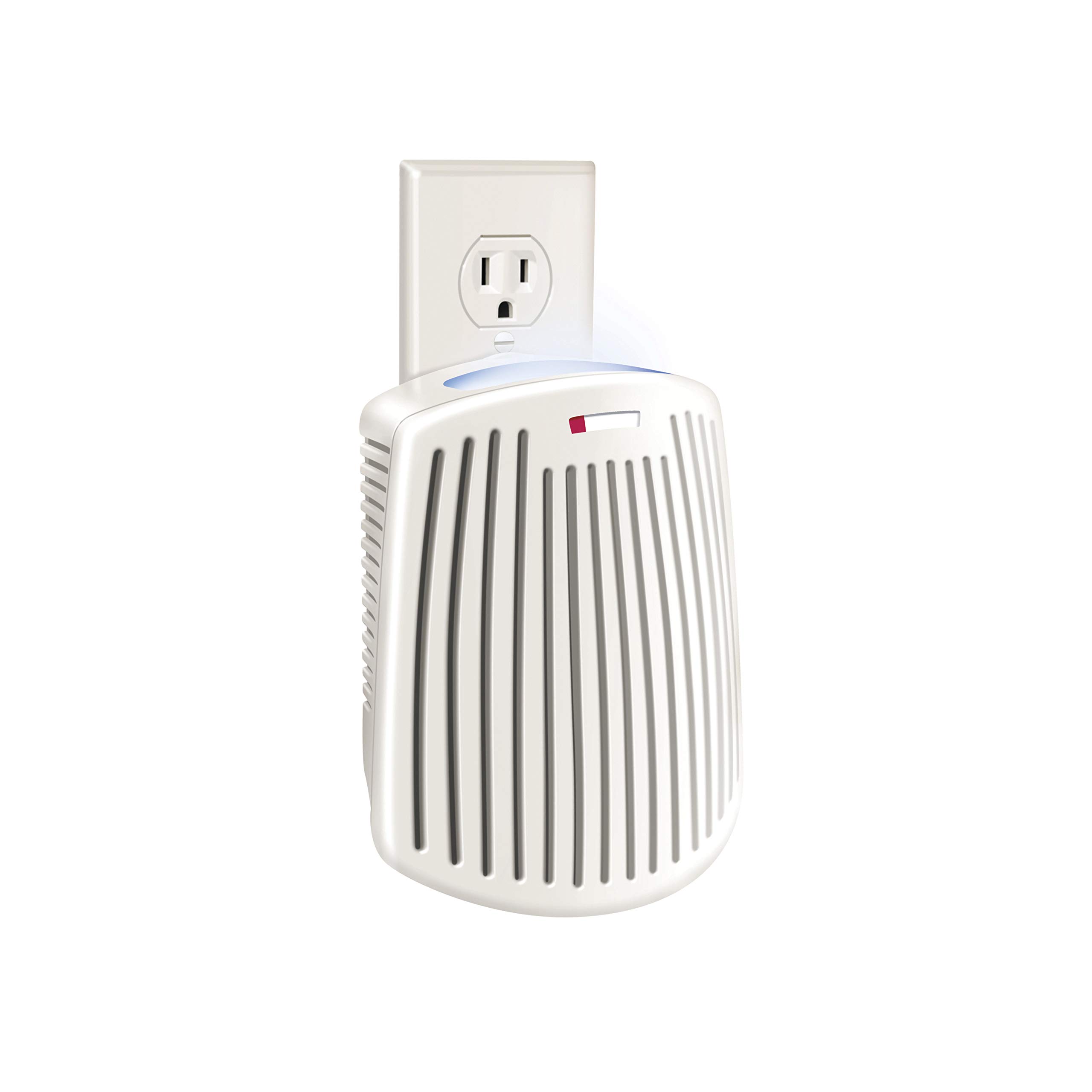 Hamilton Beach TrueAir Plug-Mount Air Freshener & Odor Eliminator - Eliminates Household Odors from Tobacco, Pets, Bathroom & Trash | Built-in On/Off Fan, Nightlight & Carbon Filter | Includes Green Meadow Scent Cartridge | White | Perfect for Home, Office & Small Spaces