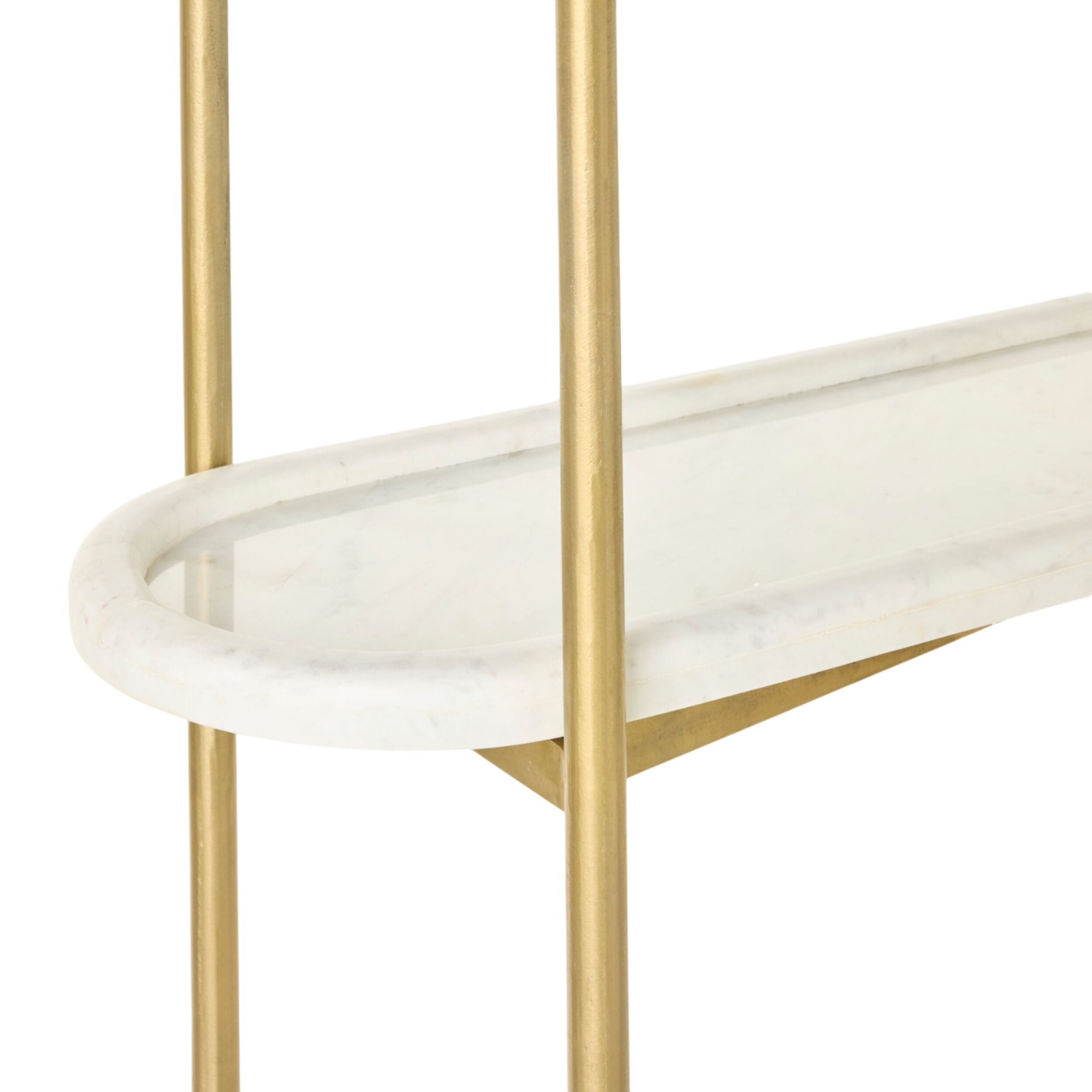 3-Tier Oval Marble Shelf - Modern Floating Shelves for Living Room, Bathroom & Kitchen Decor - Durable White Marble Storage Display Rack for Home Organization