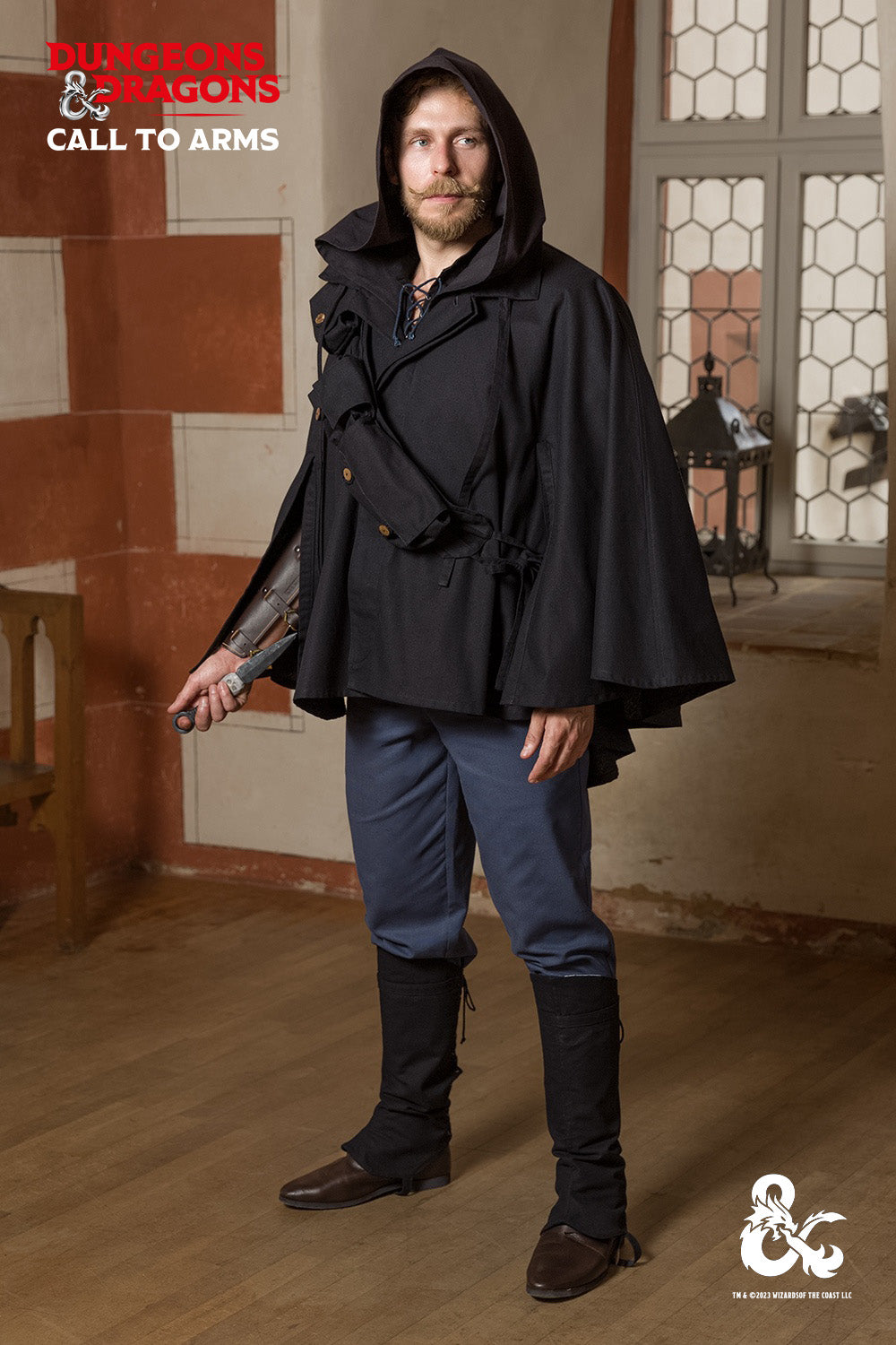 Dungeons & Dragons Rogue Costume Set - Black & Woad Blue Outfit for Cosplay, LARP & Fantasy Roleplaying Games | Perfect for Halloween, Conventions & D&D Sessions