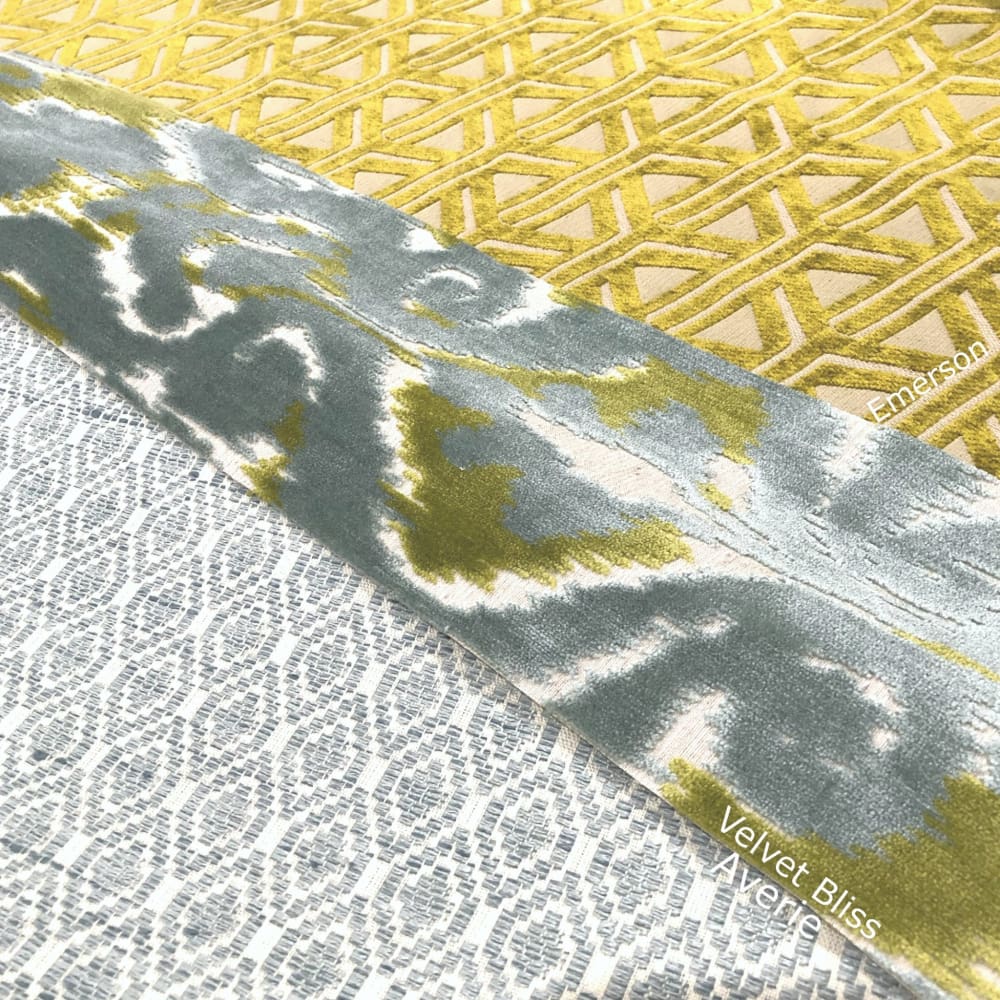 Robert Allen Velvet Bliss Ikat Damask Green Blue Cut Velvet Pillow Cover - Luxury Decorative Throw Pillow Case for Sofa, Bed & Home Decor