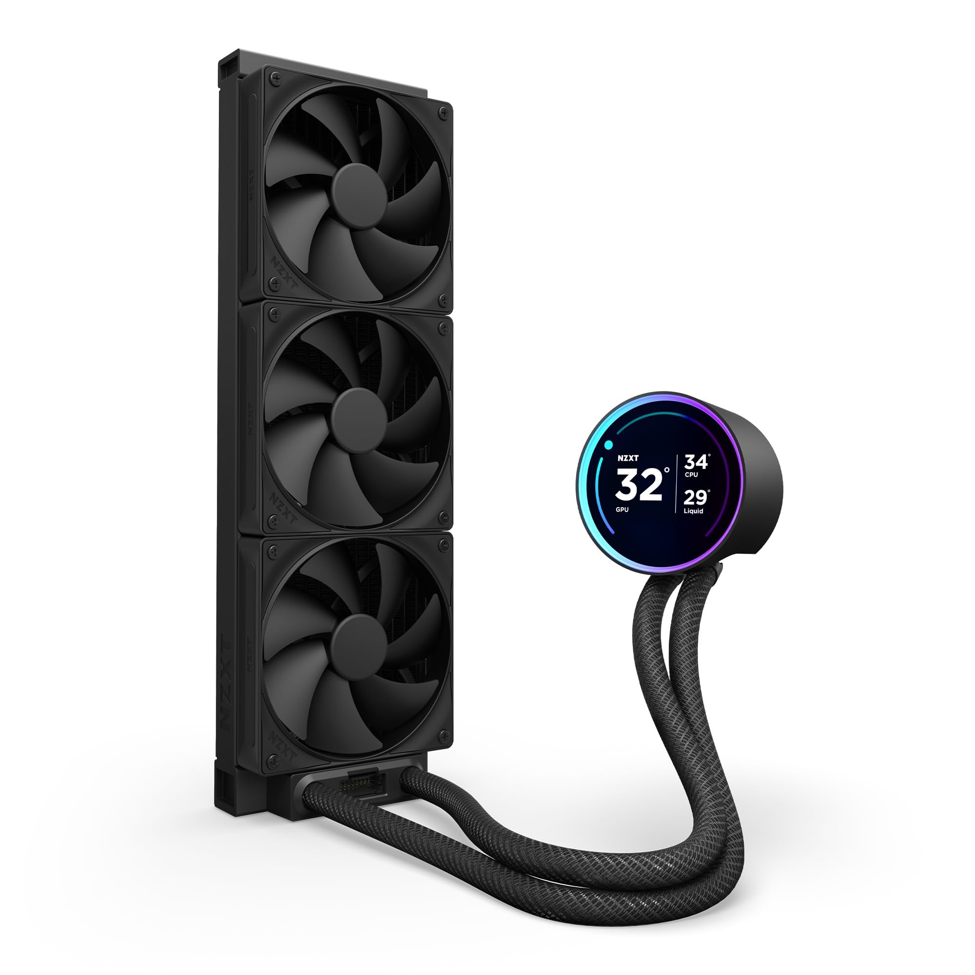 NZXT Kraken Elite 360 (2024) AIO Liquid CPU Cooler - 360mm Radiator with 3 F120P Fans - Customizable 2.72