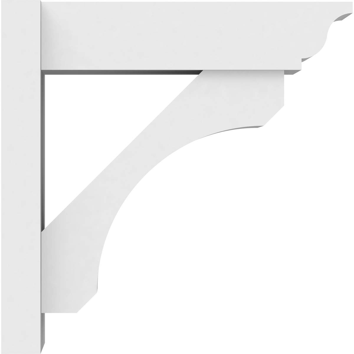 Ekena Millwork OUTP07X18X18LEC01 Legacy Architectural Grade PVC Outlooker with Traditional Ends, 7