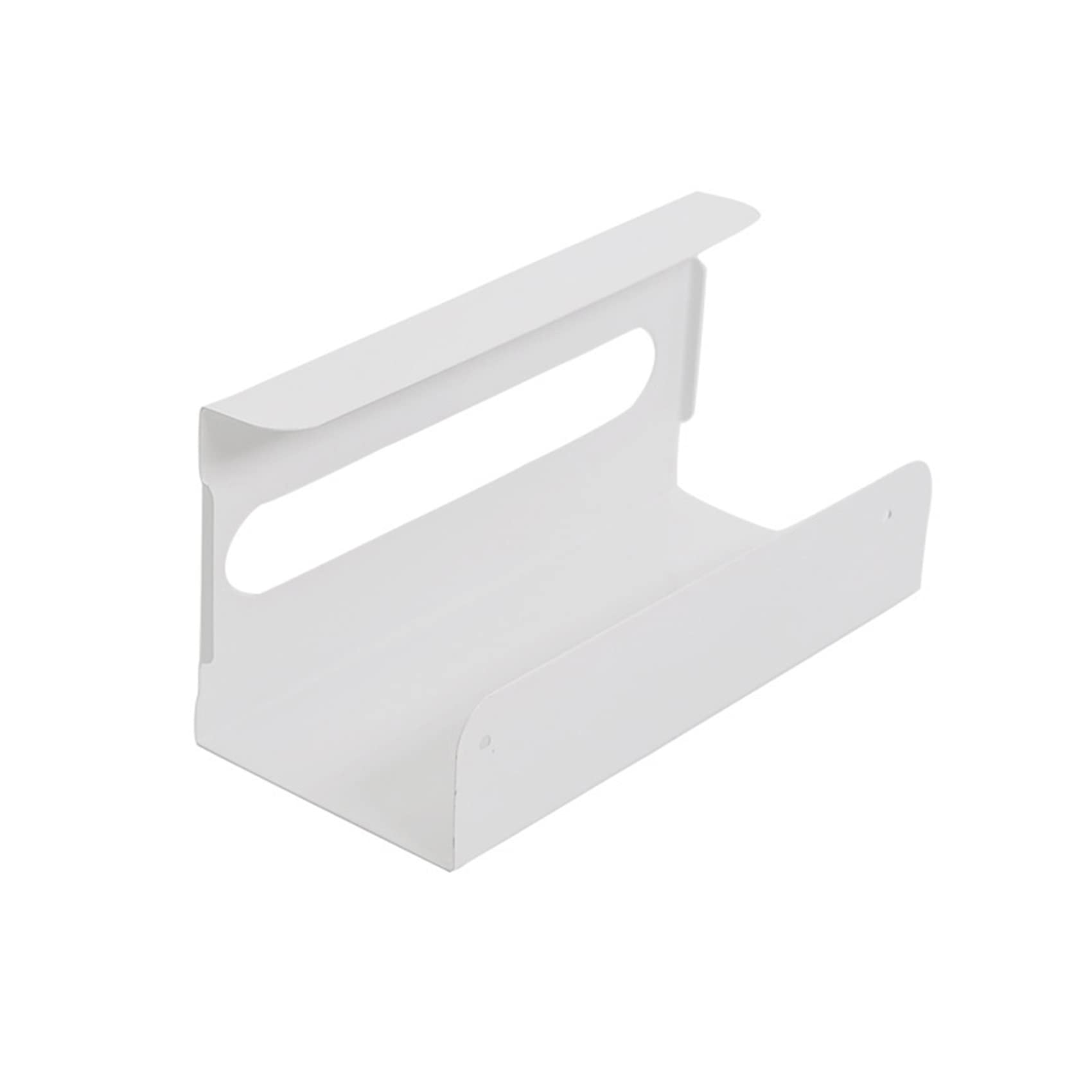 DMDMJY Under Cabinet Paper Towel Holder - Stainless Steel Kitchen Tissue Box Storage Rack with Hanging Mount, White | Space-Saving Solution for Kitchen, Bathroom & Office Organization