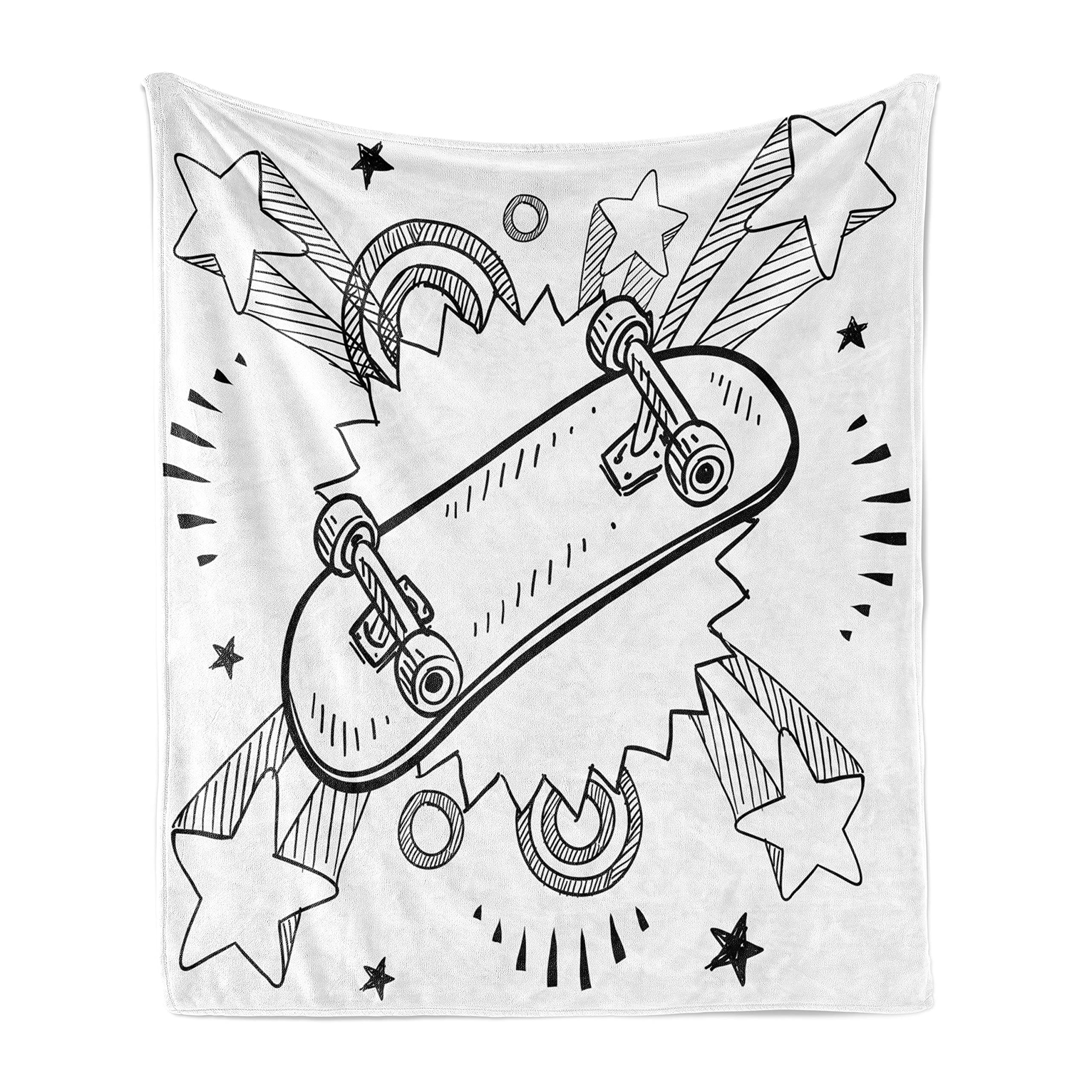Ambesonne Vintage Skateboard Pop Art Throw Blanket - 70