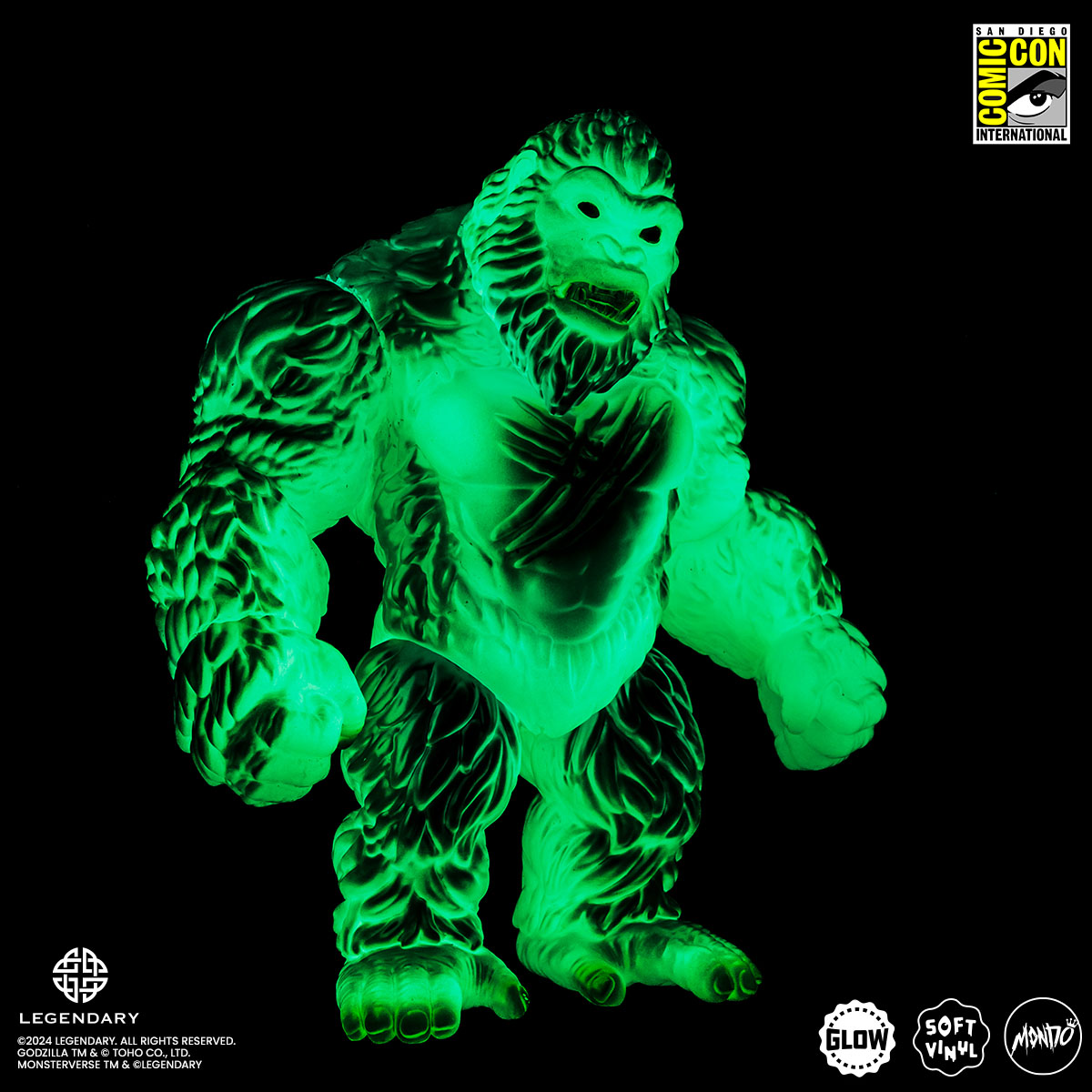 Godzilla vs Kong: The New Empire Kong Soft Vinyl Collectible Figure - Cherry Blossom Glow in The Dark Edition - Perfect for Movie Fans, Anime Collectors & Home Decor Display