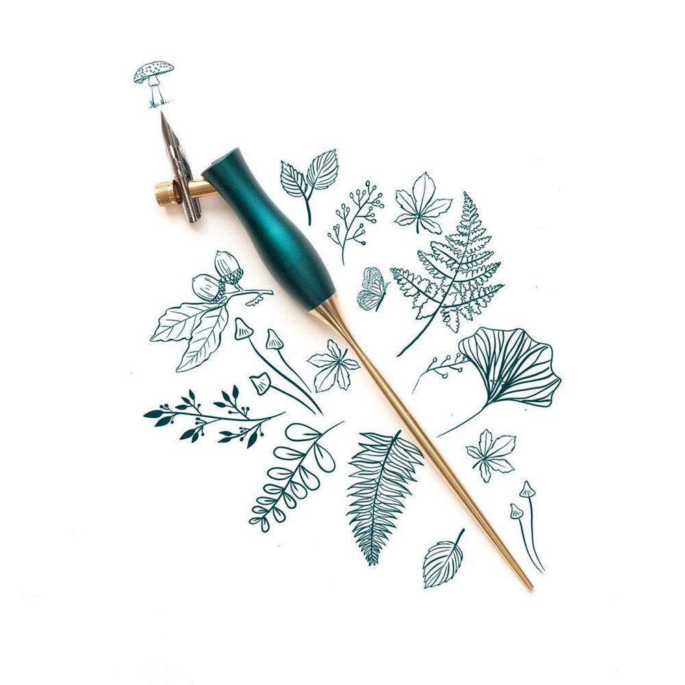 Tom's Studio Premium Wooden Calligraphy Nib Holder - Bloom Design for Dip Pen Writing, Perfect for Beginners & Professionals - Ideal for Wedding Invitations, Hand Lettering, Art Projects & DIY Crafts