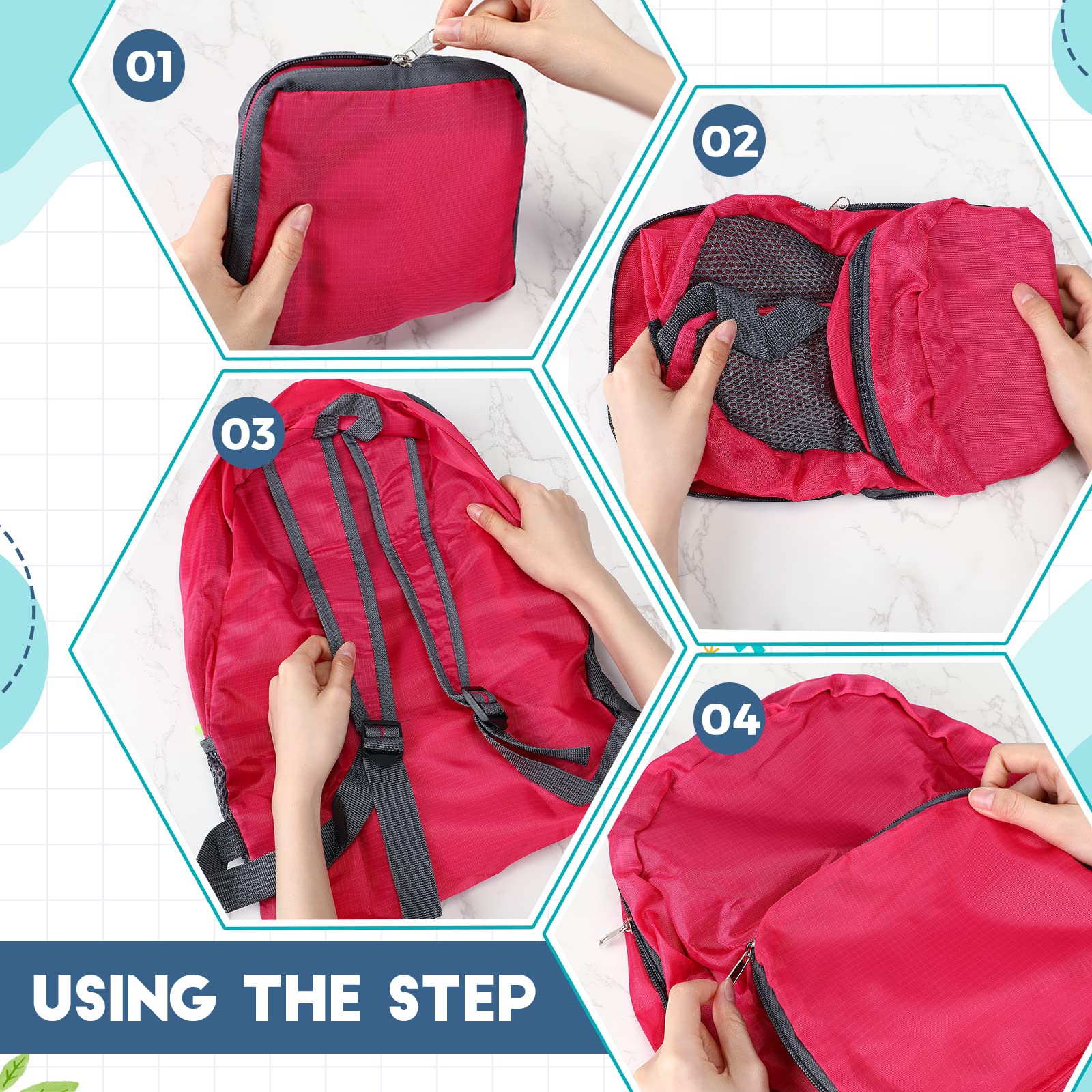 Jexine 10 Pack 16.5 Inch Lightweight Backpacks for Adults - Bulk Multicolor Basic Travel Backpacks, School Book Bags & Outdoor Hiking Daypacks