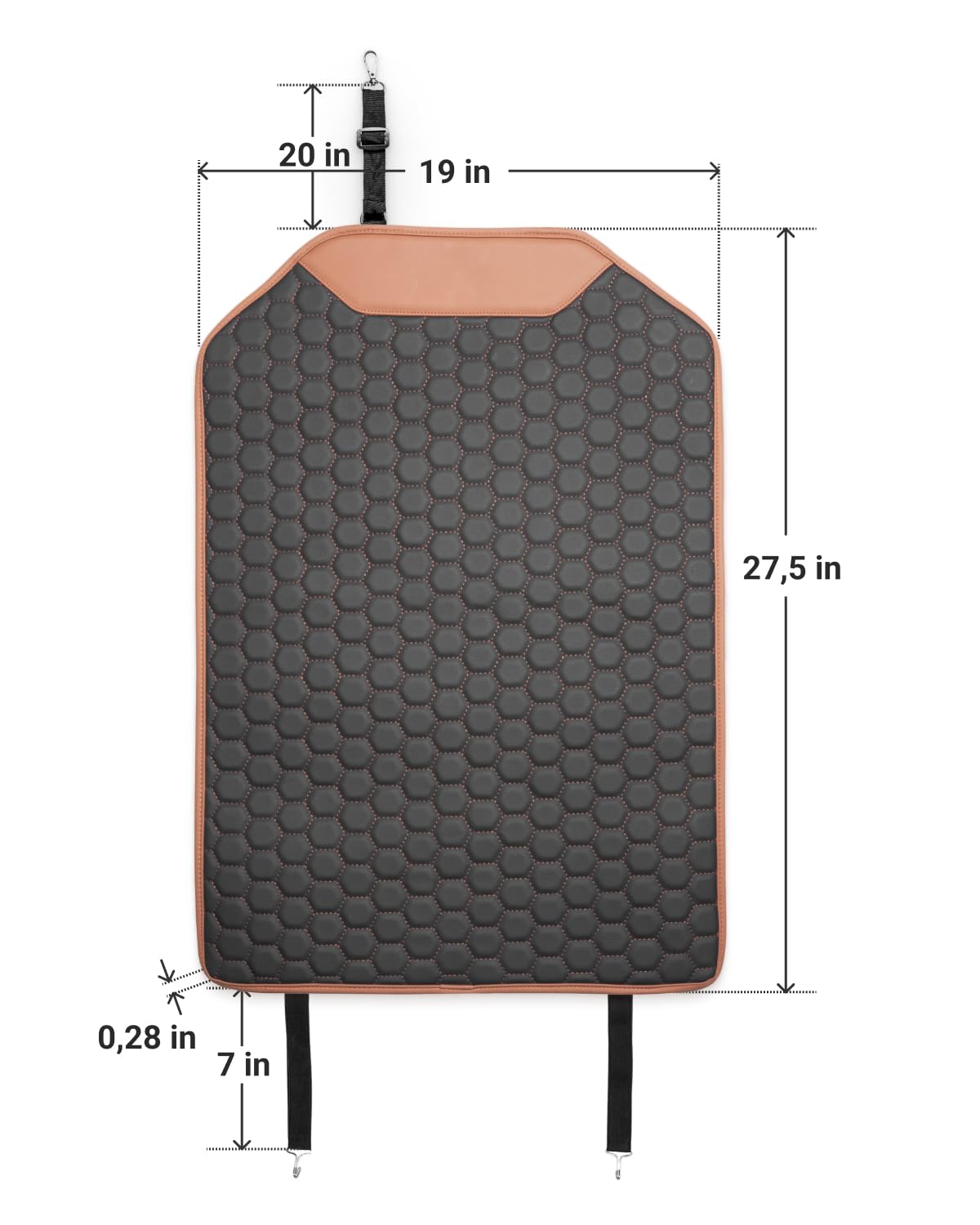 Premium Leather Car Seat Protector for Back Seat - Waterproof & Non-Slip Back Seat Cover for Kids - Car Kick Mat Protects from Scratches & Dirt - Universal Fit for Most Vehicles - Perfect for Family Road Trips & Daily Commutes
