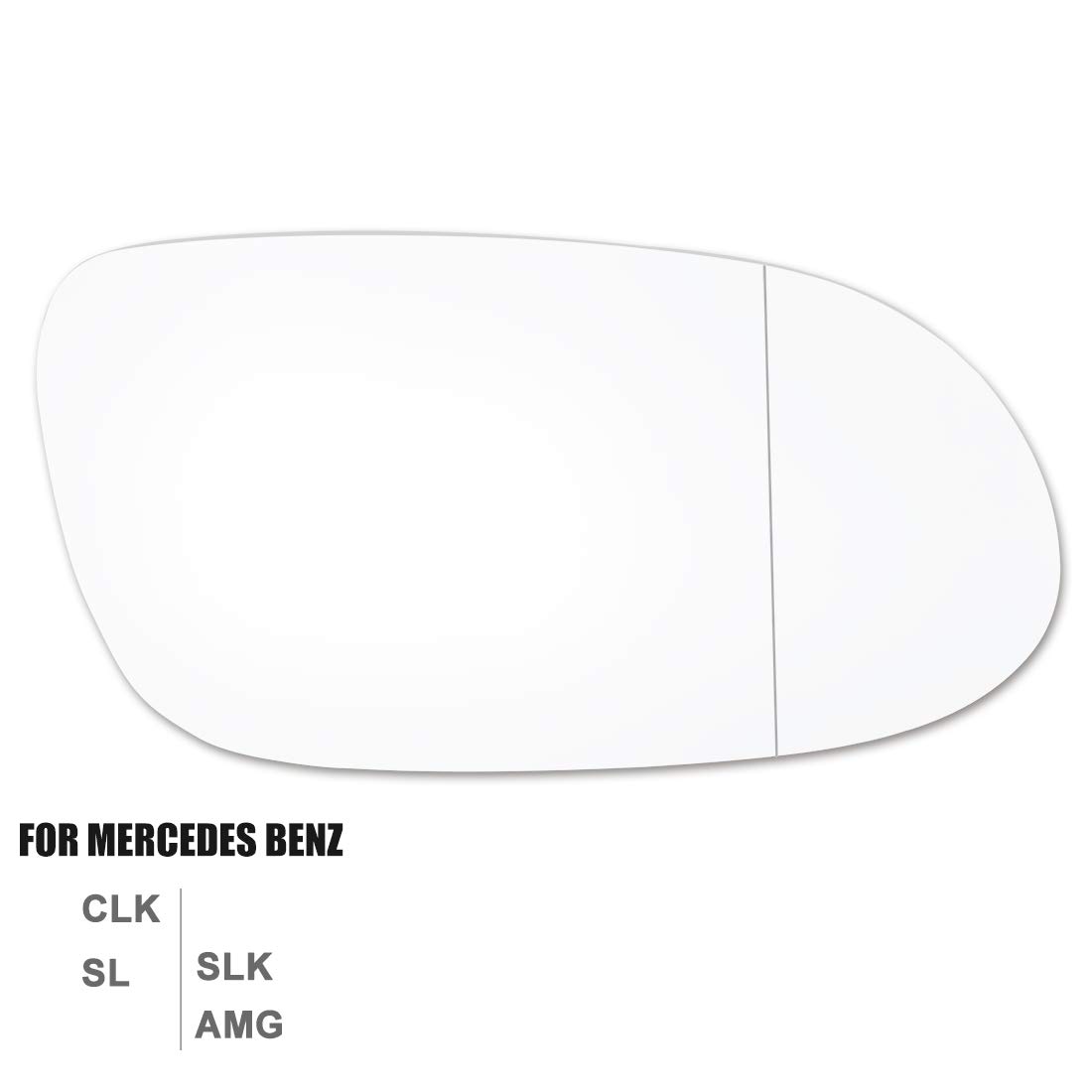 X AUTOHAUX Right Side Passenger Rearview Mirror Glass with Adhesive for Mercedes Benz CLK SL SLK AMG Models - Perfect Replacement for Broken Mirrors & Easy DIY Installation