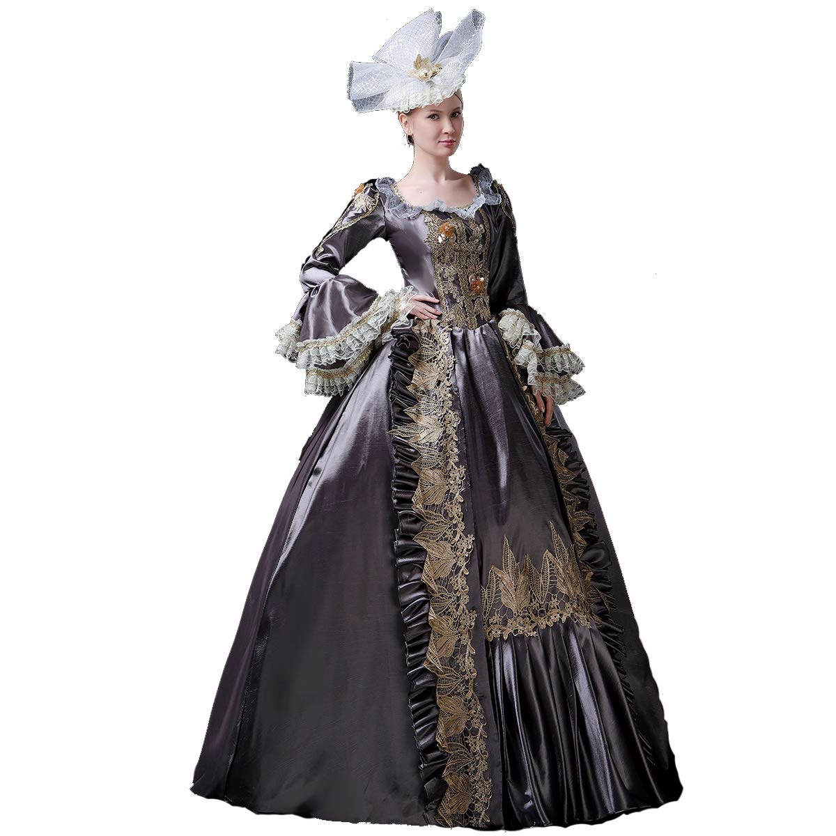 Victorian Renaissance Queen Dress for Women - Elegant Long Rococo Masquerade Gown for Cosplay, Halloween & Historical Reenactment