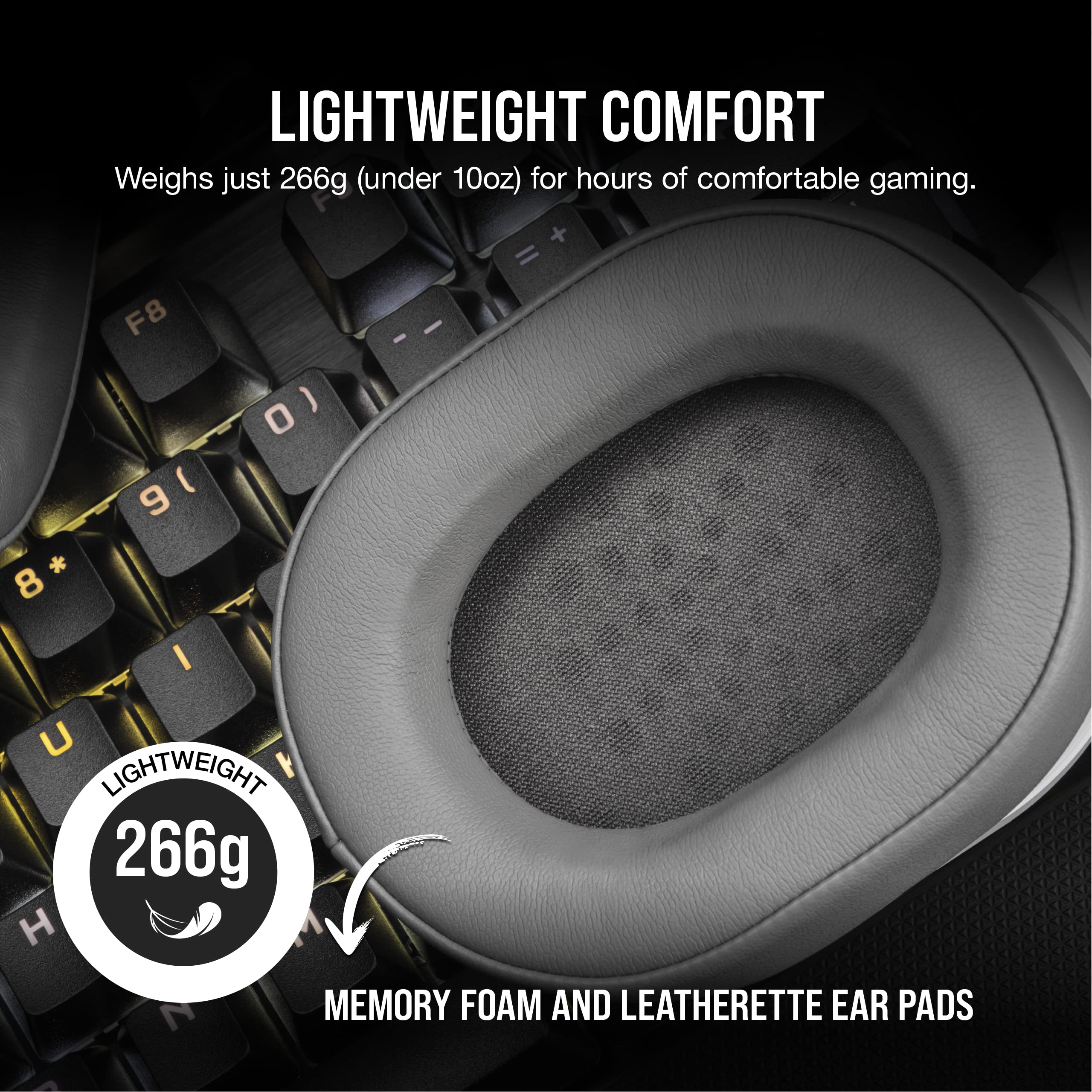 Corsair HS55 Wireless Gaming Headset - Bluetooth, Dolby 7.1 - for PC, PS5, Mobile Gaming