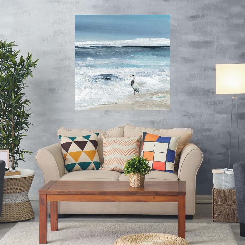 Tidal Fishing II Canvas Wall Art - 22x22 Inch Ocean Themed Fine Art Print by Carol Robinson - Ready to Hang Coastal Decor for Living Room, Bedroom, Office & Beach House - Perfect for Nautical & Marine Inspired Interiors