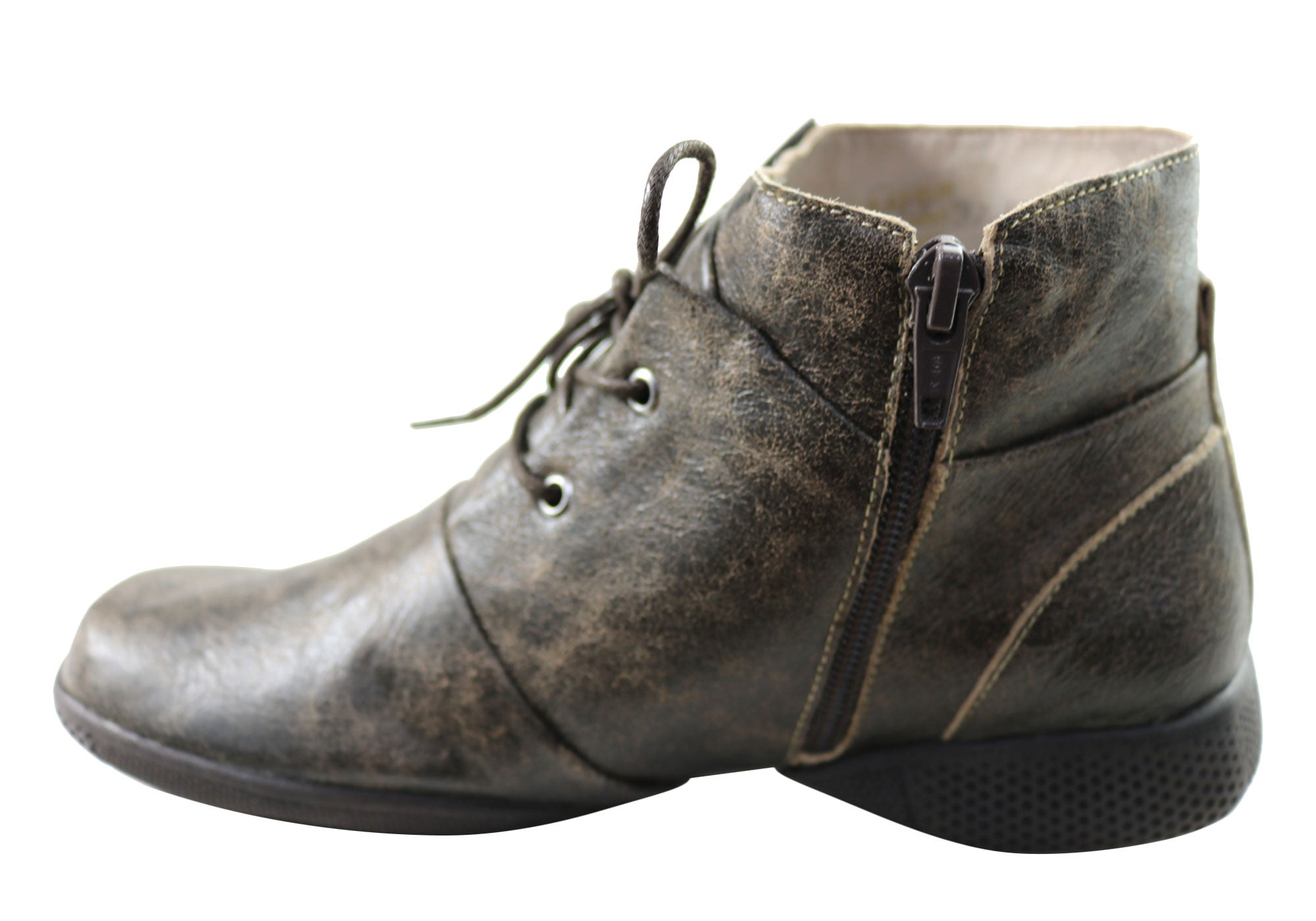 J Gean Angie Women's Comfortable Leather Ankle Boots - Made in Brazil - Perfect for Work, Casual Wear & Fall Fashion