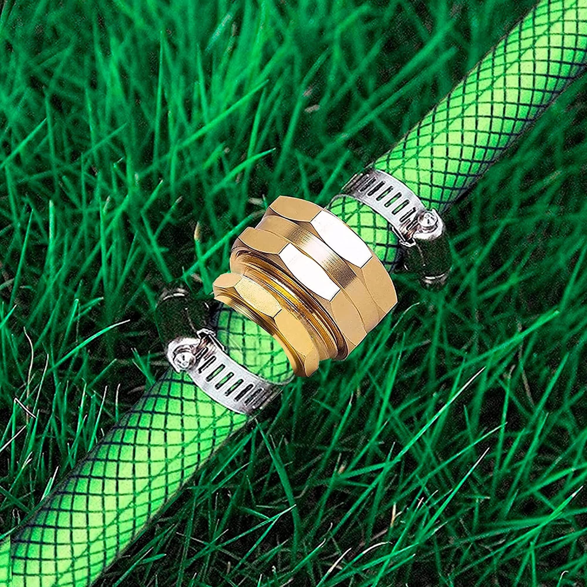 Hourleey 6-Pack Garden Hose Repair Connector with Clamps - Universal Fit for 3/4