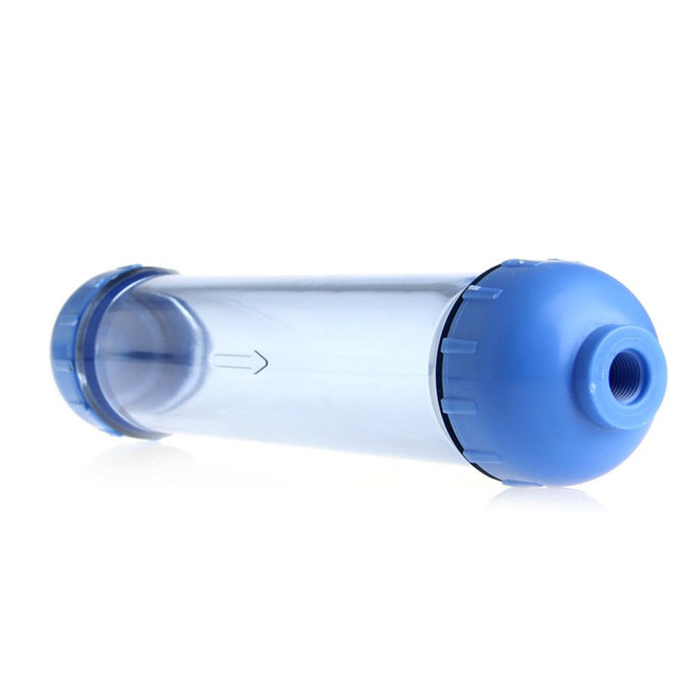 Replacement Water Filter Housing for Reverse Osmosis Systems - Transparent Shell, Two Open Ends, Refillable Inline Filter (1 Pack) - Perfect for Home Water Purification and RO System Maintenance