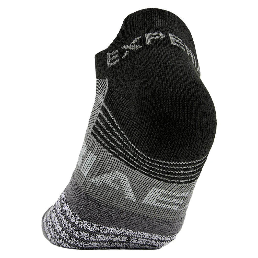 Experia Tennis Thin Cushion No Show Tab Socks - Black (2 Pairs) - Breathable Athletic Socks for Running, Gym & Sports Performance