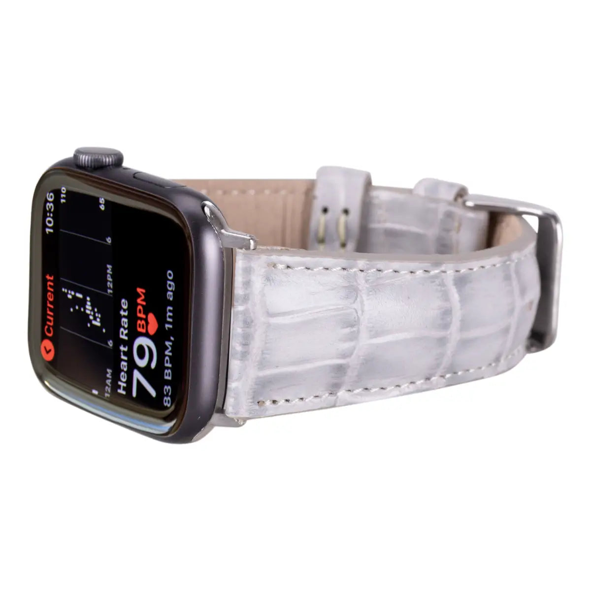 White Crocodile Pattern Leather Apple Watch Band - Classic Strap for Men & Women - Perfect for Business, Casual & Formal Wear