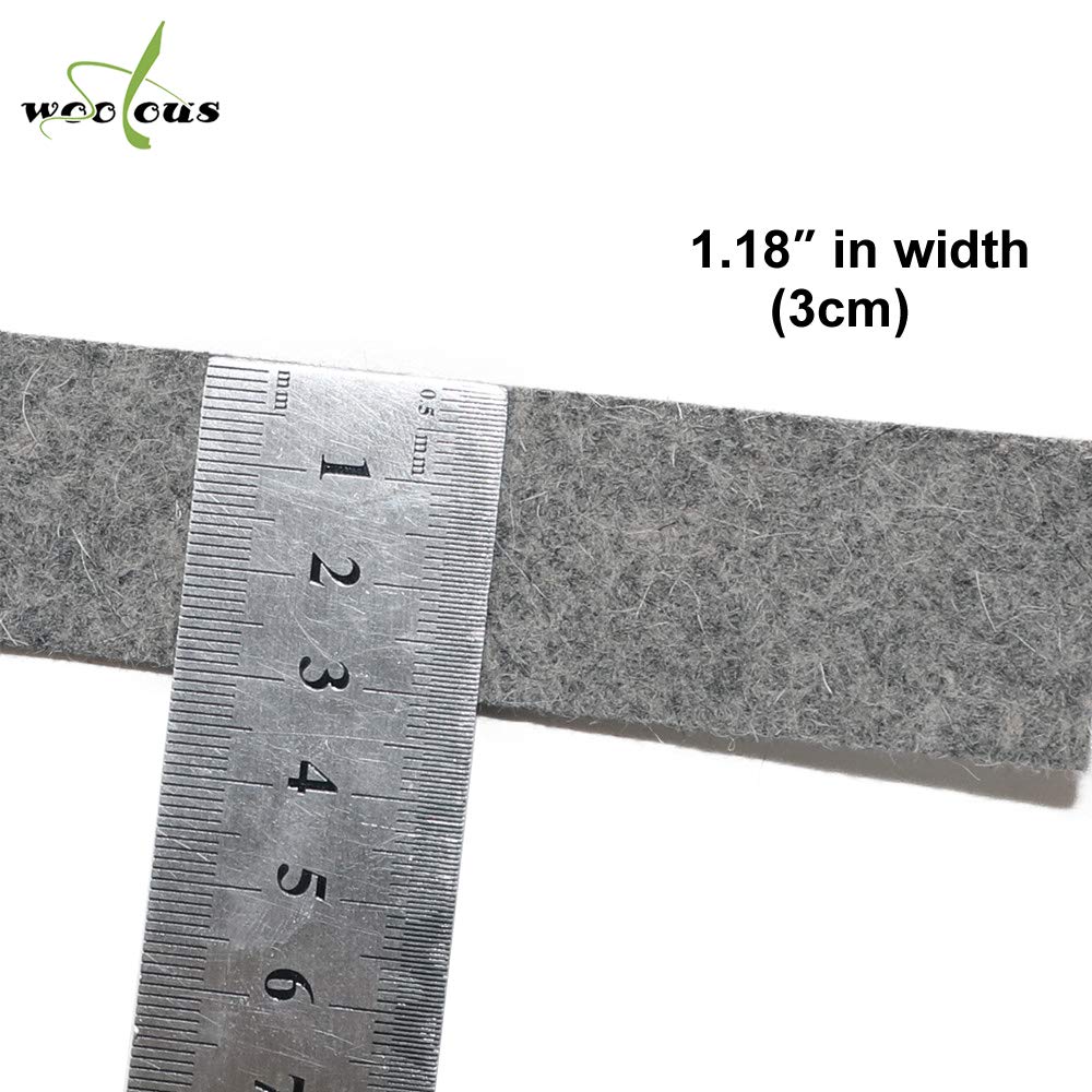 Heavy Duty Self-Adhesive Wool Felt Strip Roll - 1.18x40 Inch Dark Grey Furniture Protector Pads for Hard Surfaces, Floor & Door Protection - Noise Reduction & Scratch Prevention