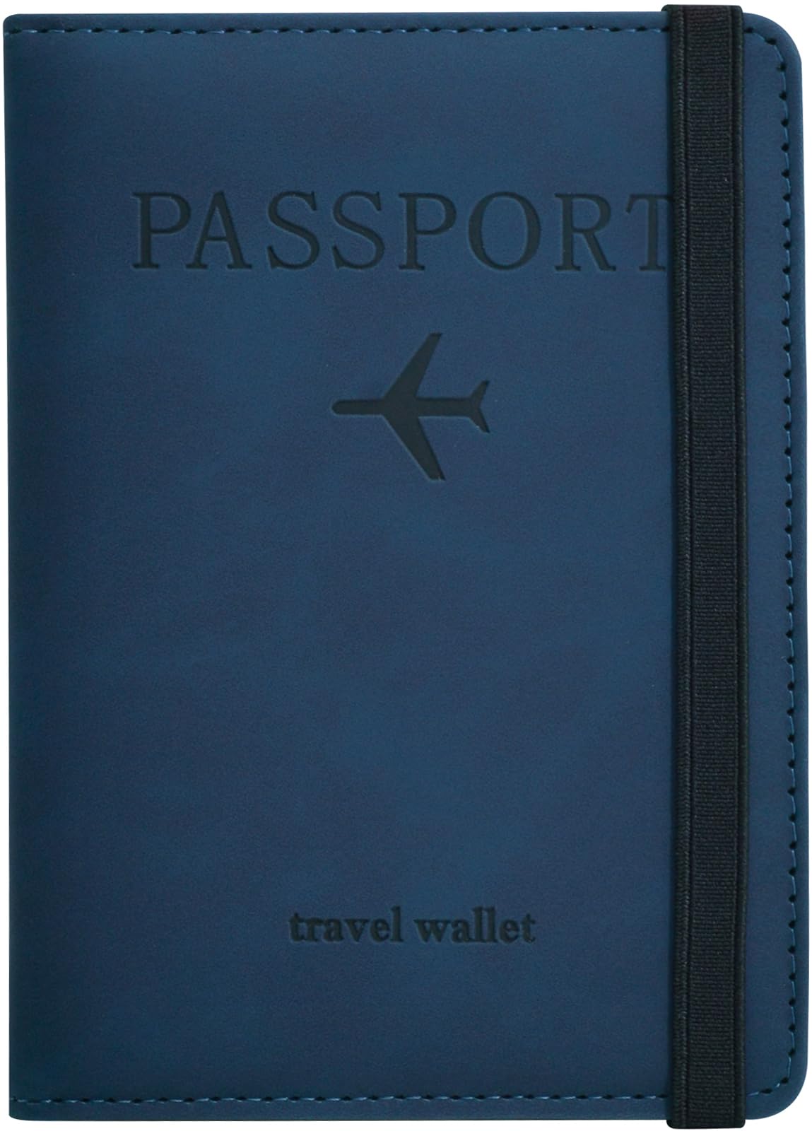 Premium RFID Blocking Leather Passport Holder with Credit Card & Boarding Pass Slots - Navy Blue Travel Wallet for Secure Document Protection | Perfect for International Travel, Business Trips & Vacation Essentials
