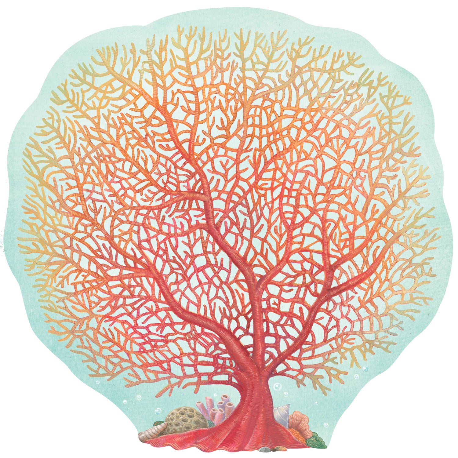Eco-Friendly Coral Die-Cut Placemat for Dining Table – Waterproof & Non-Slip Kitchen Decor for Home, Restaurant, and Party Use