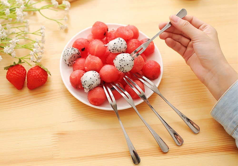 Premium Stainless Steel Crab & Escargot Forks - 2-Prong Appetizer Forks Set of 10 (5 Inches) for Cocktails, Salads, Fruits - Perfect for Parties, Travel & Seafood Dining