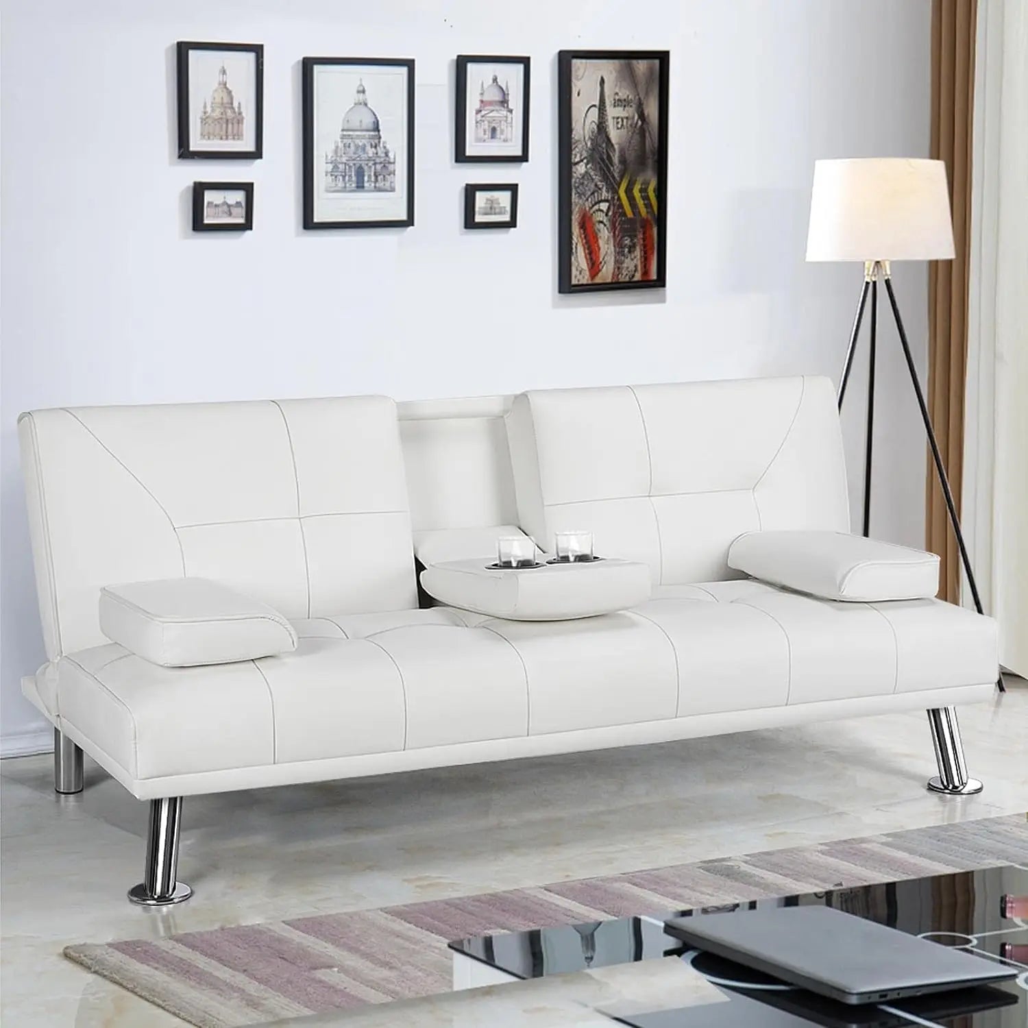 Convertible Futon Sofa Bed - 3-in-1 Sleeper Couch for Small Spaces | Perfect for Guest Room, Studio Apartments & Dorm Rooms | Comfortable Daybed with Easy Foldable Design